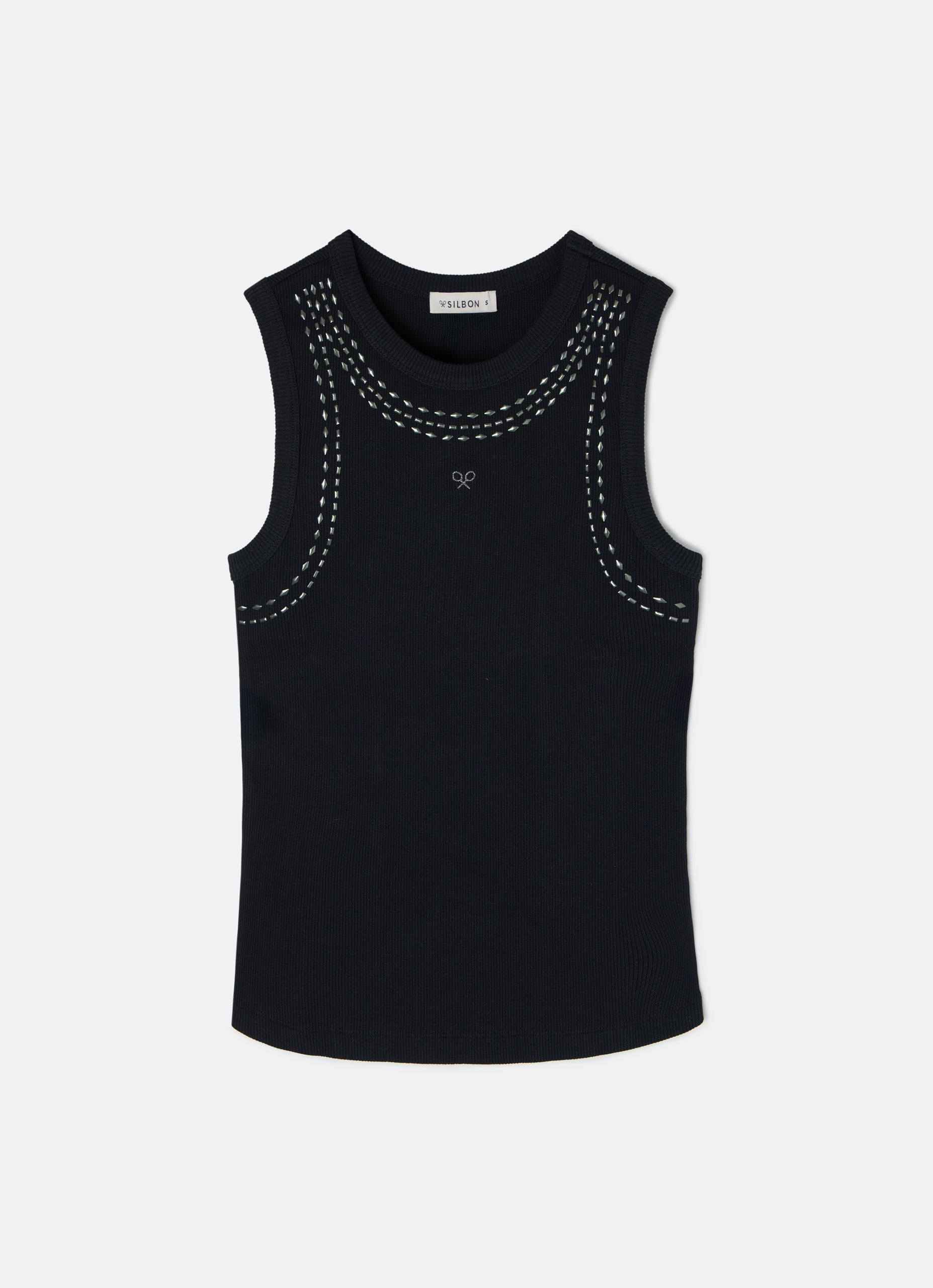 Camiseta woman tank top tachas negra