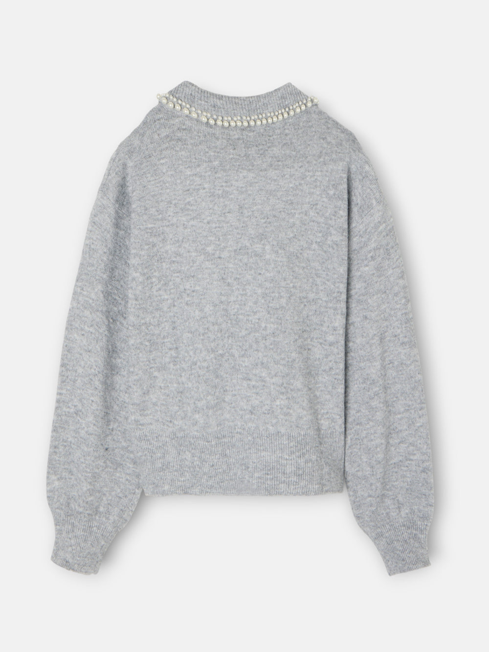 Pull col polo gris