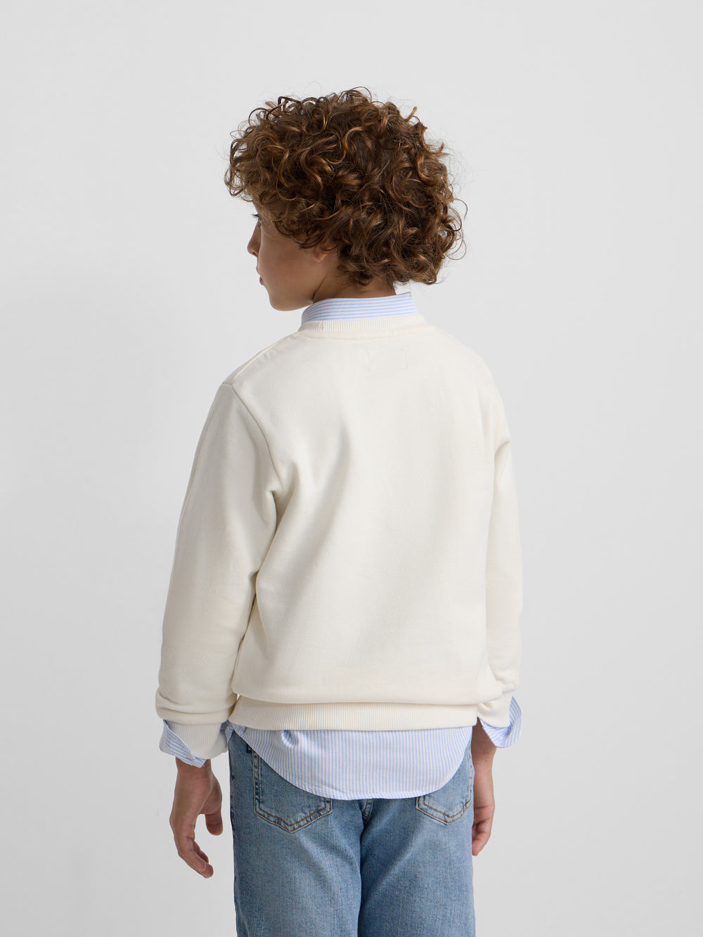 Sweatshirt kids letras silbon creme