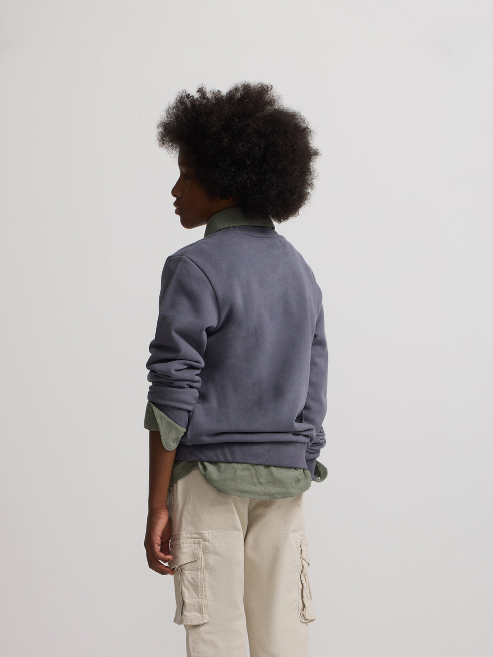 Sweatshirt kids letras silbon azul marinho