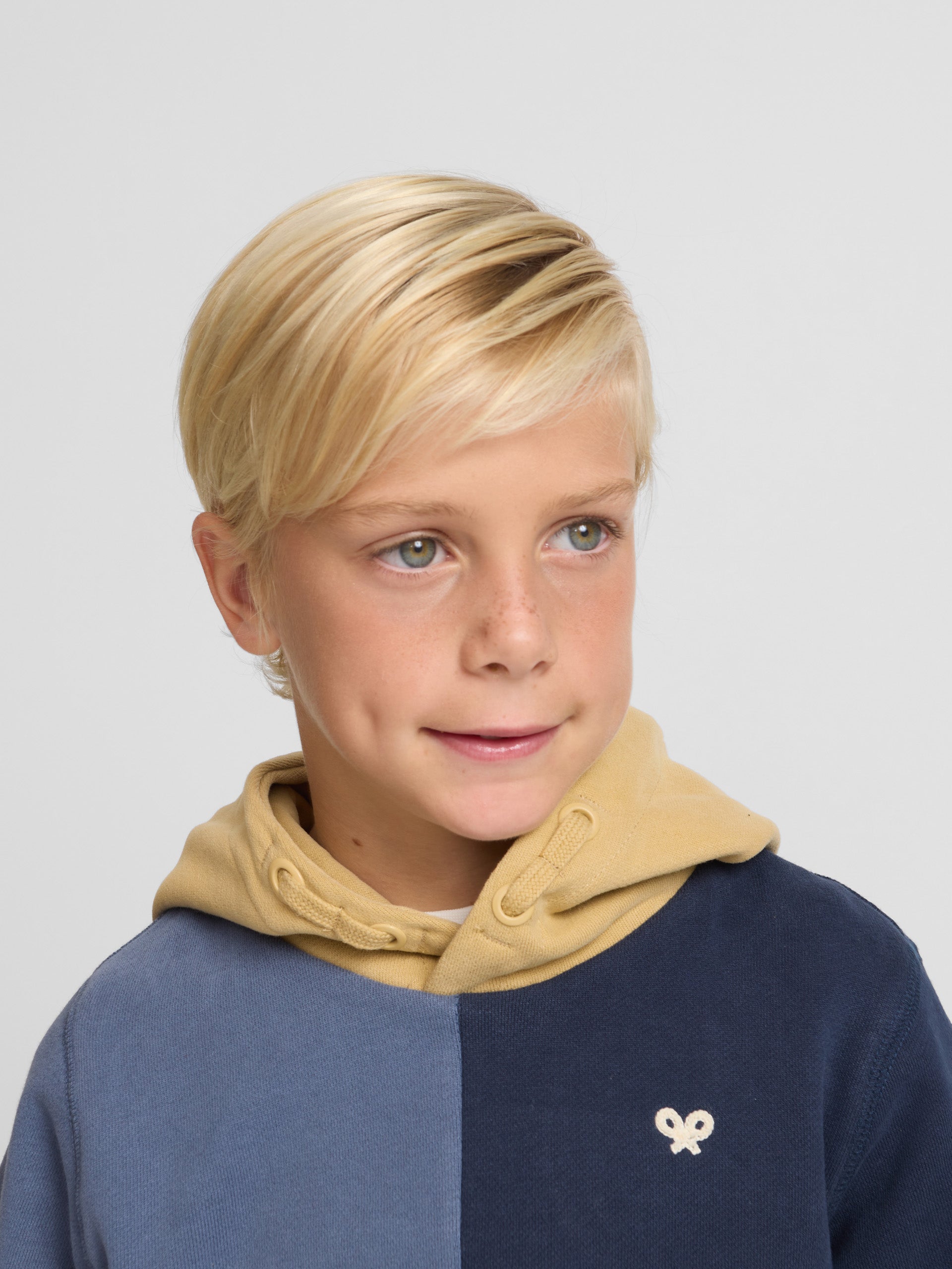 Sudadera kids hoodie multicolor azul mostaza