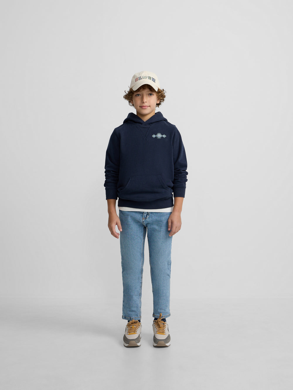Sudadera kids hoodie cordon etnico azul marino