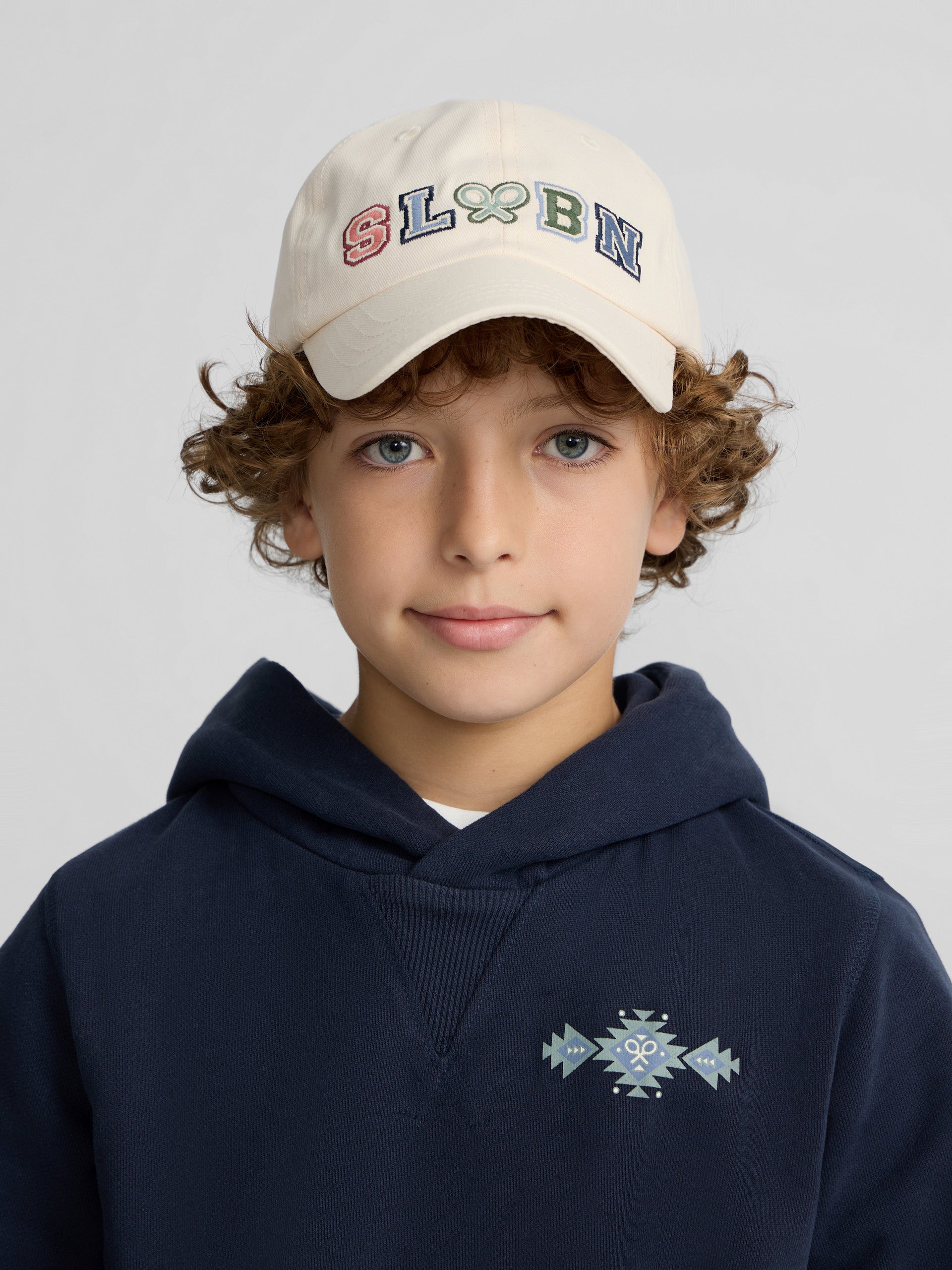 Sudadera kids hoodie cordon etnico azul marino