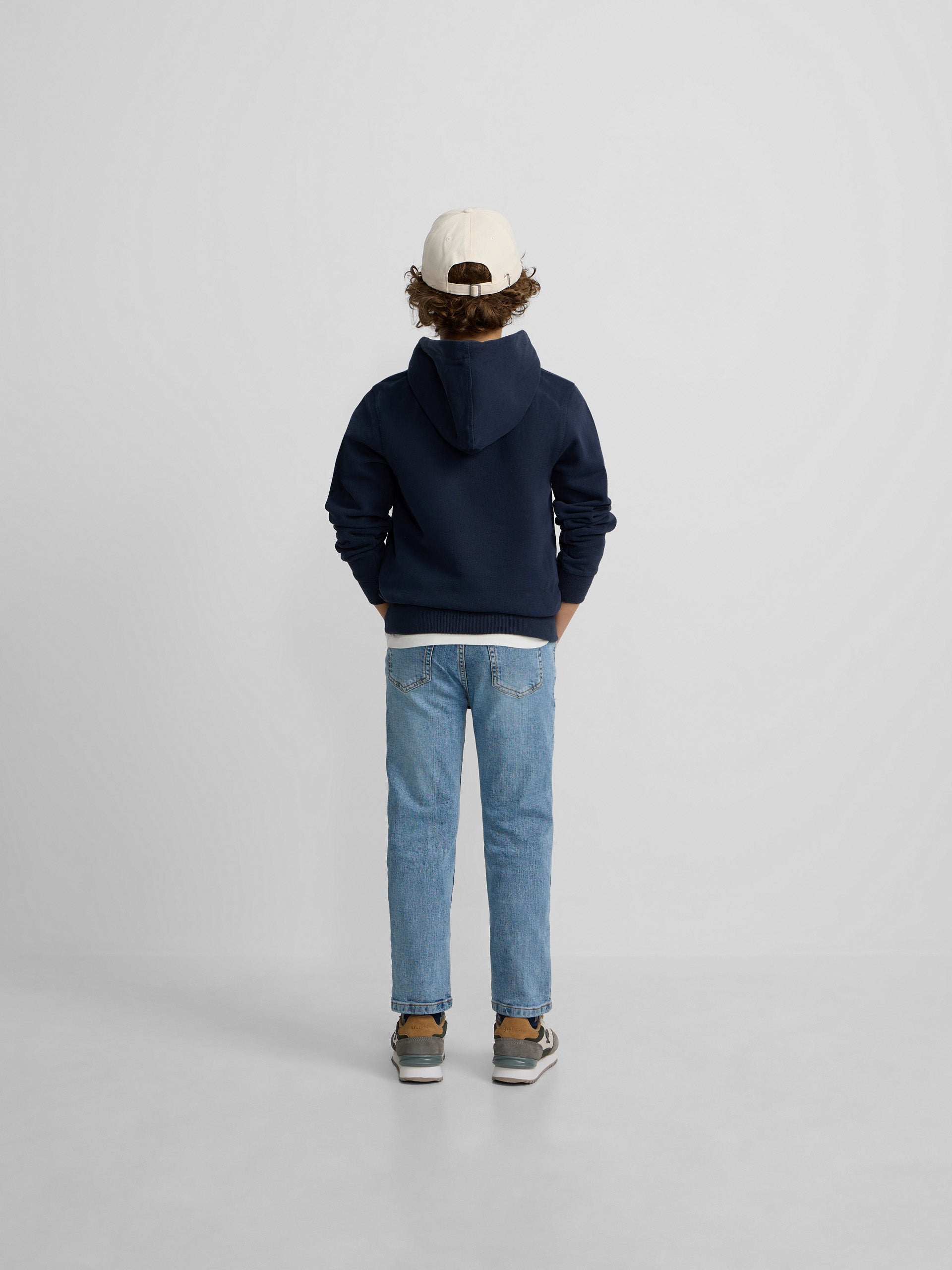 Sudadera kids hoodie cordon etnico azul marino