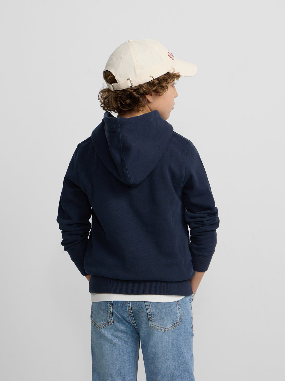 Sudadera kids hoodie cordon etnico azul marino