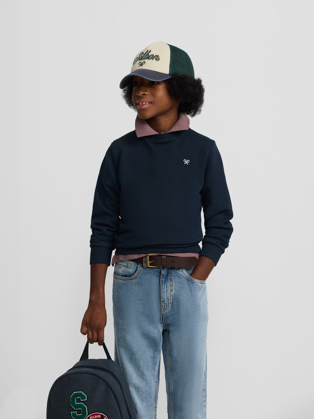 Sweatshirt kids minilogo azul-marinho