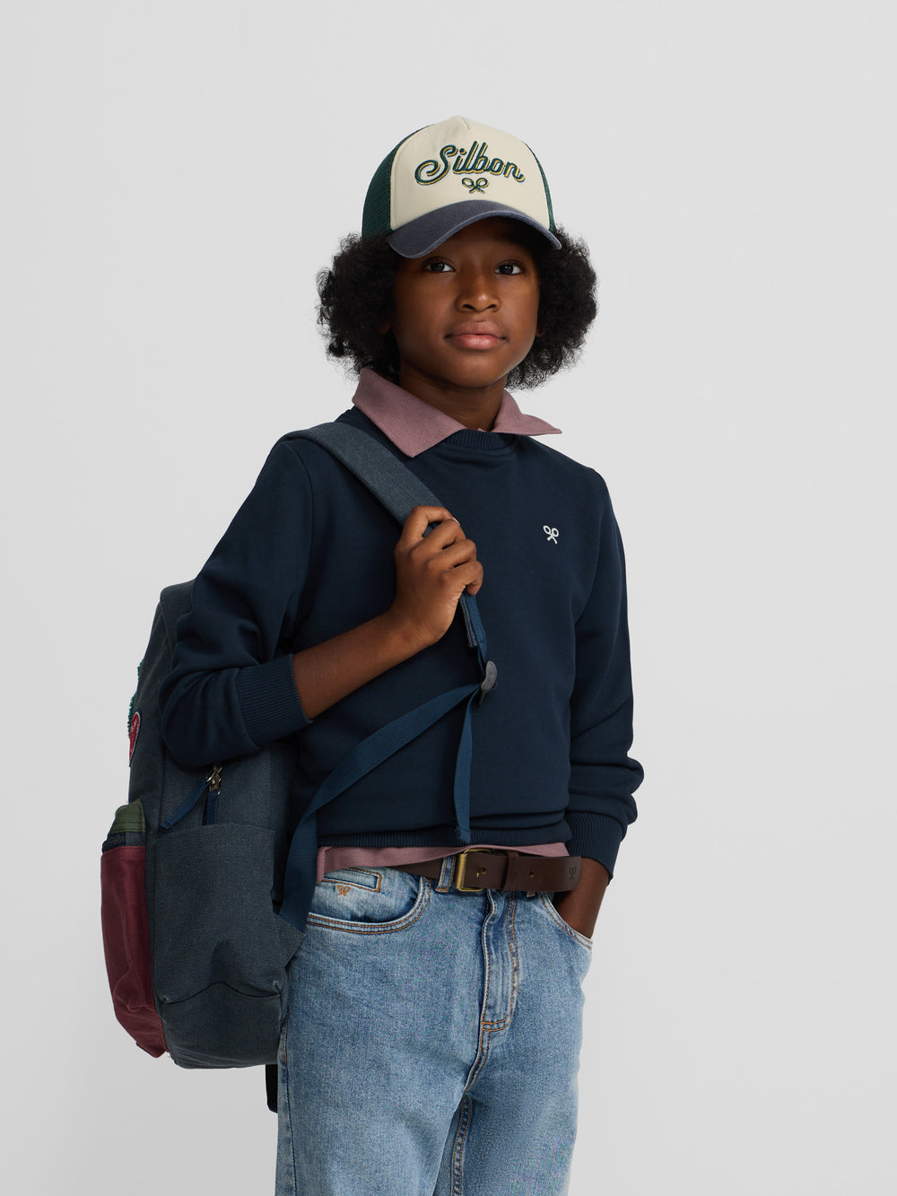 Sweatshirt kids minilogo azul-marinho