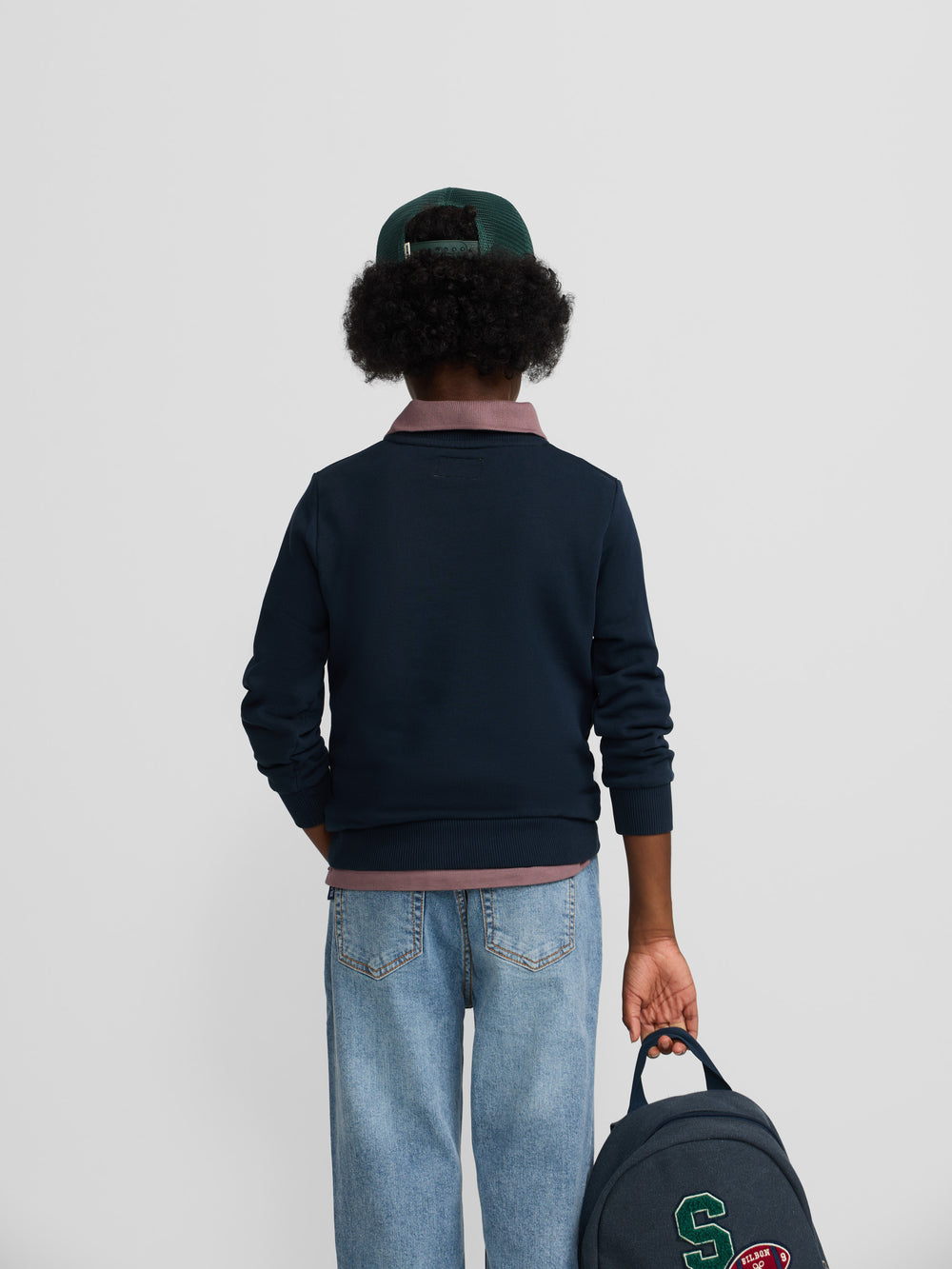 Sweatshirt kids minilogo azul-marinho