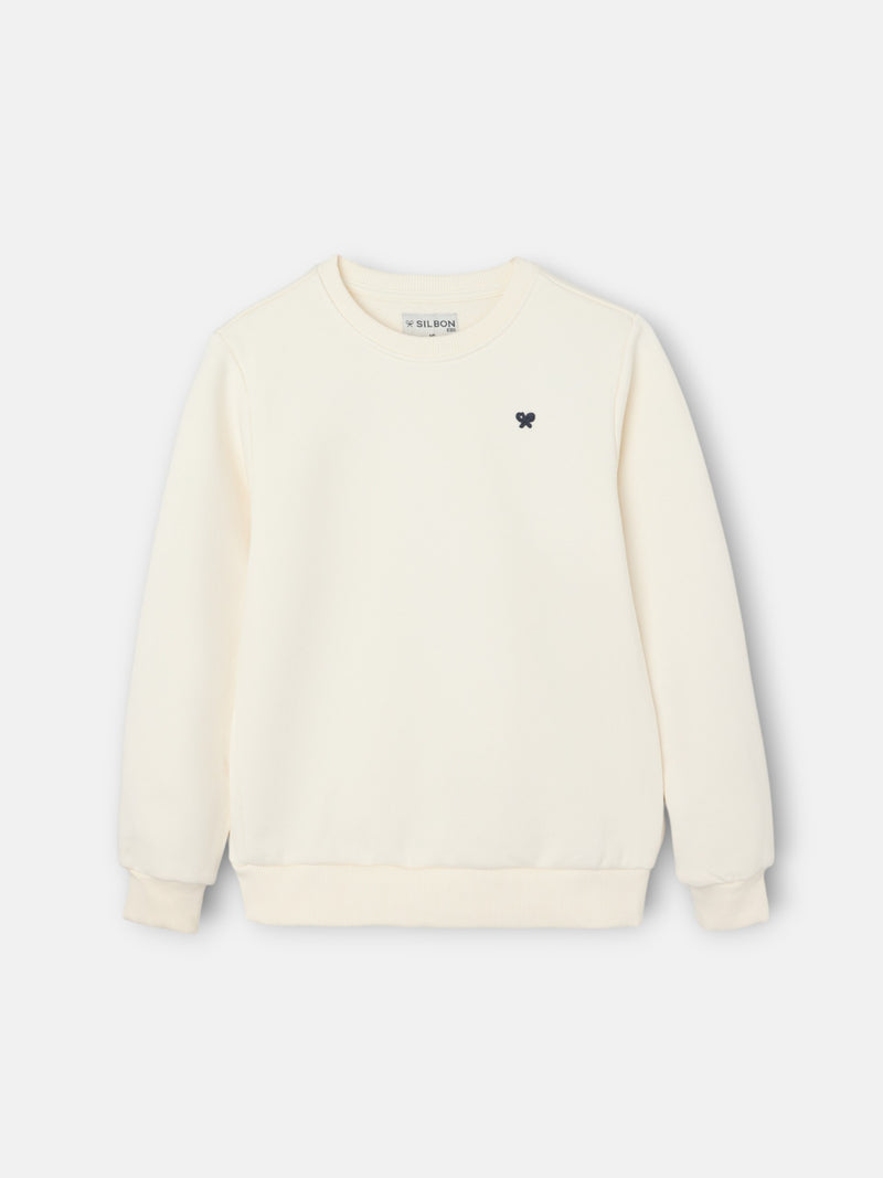 Sweat-shirt enfant minilogo crème