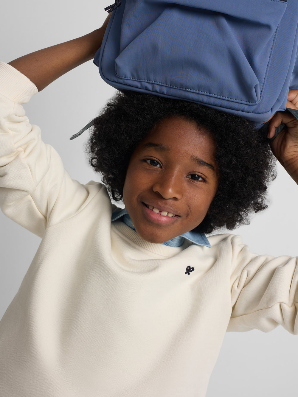 Kids cream mini-logo sweatshirt