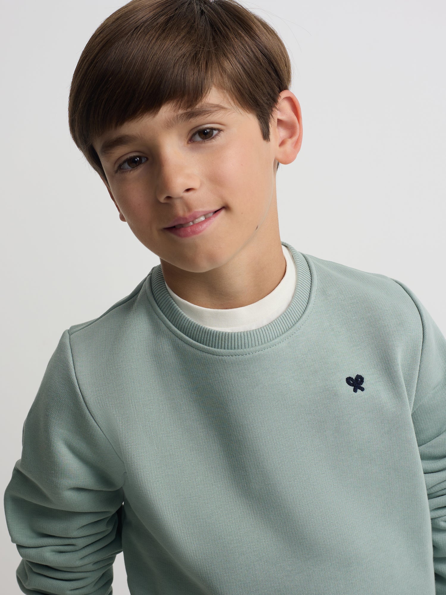 Sudadera kids minilogo verde