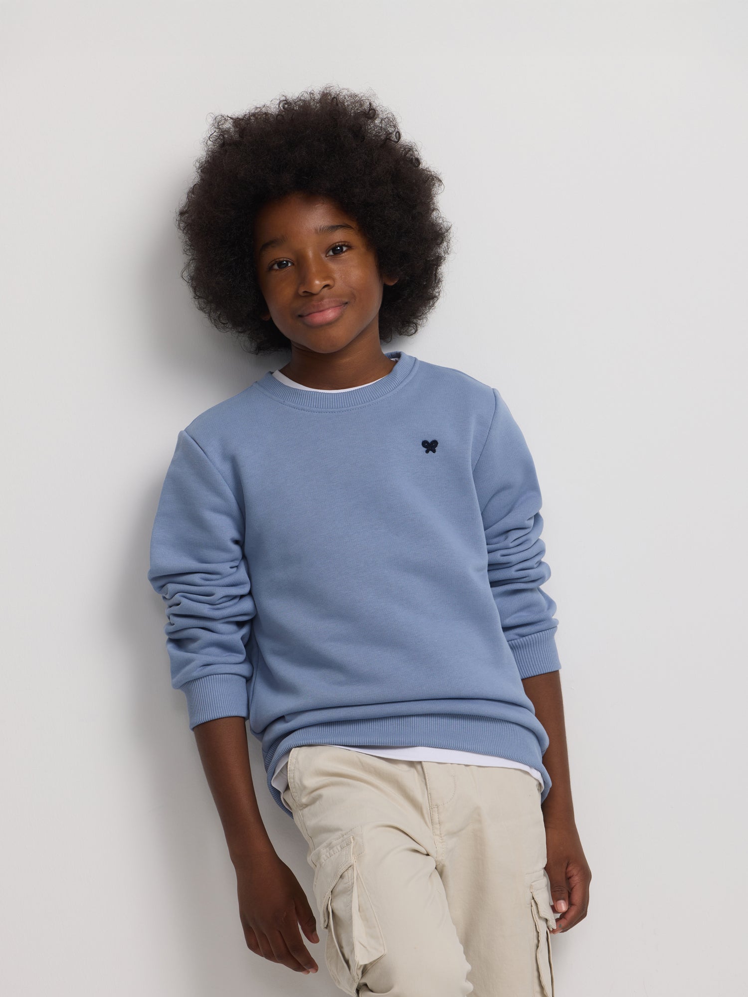 Sudadera kids minilogo azul indigo