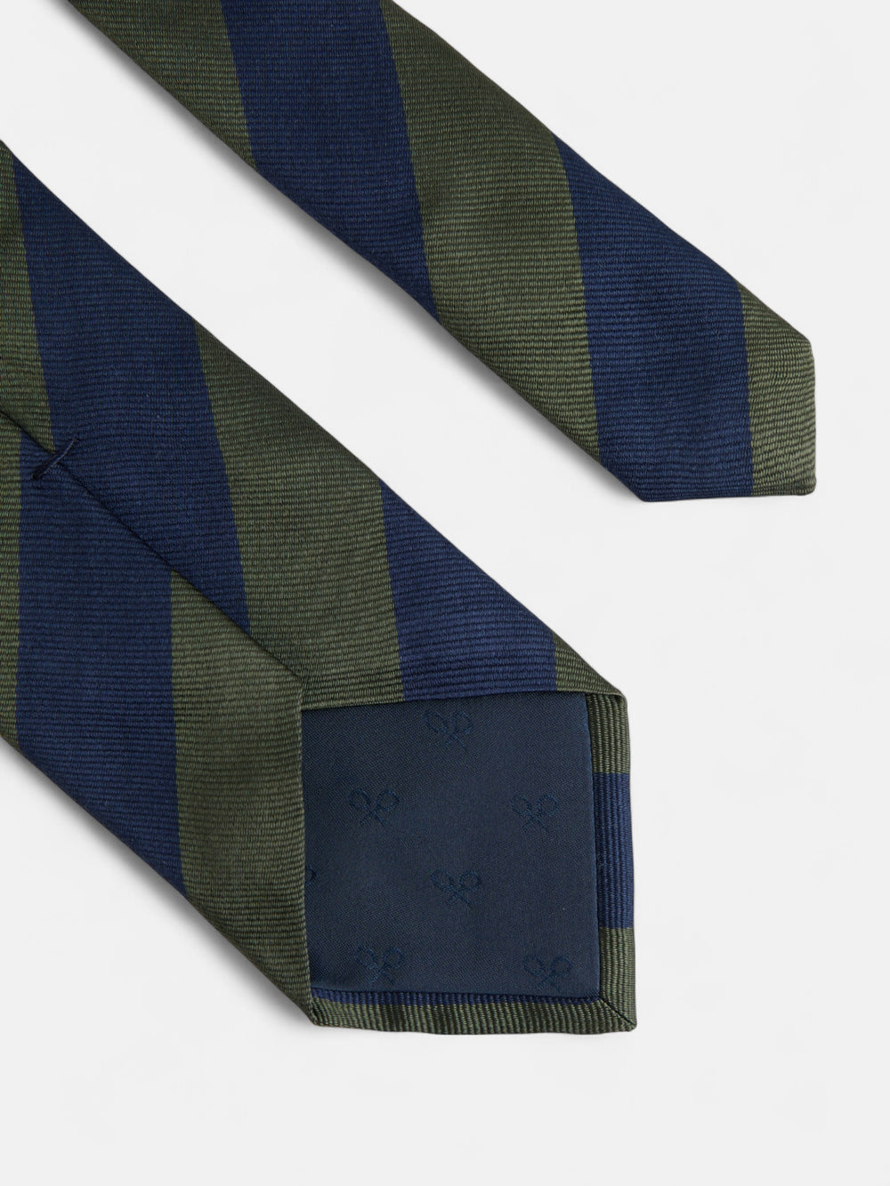 Corbata rayas marino verde