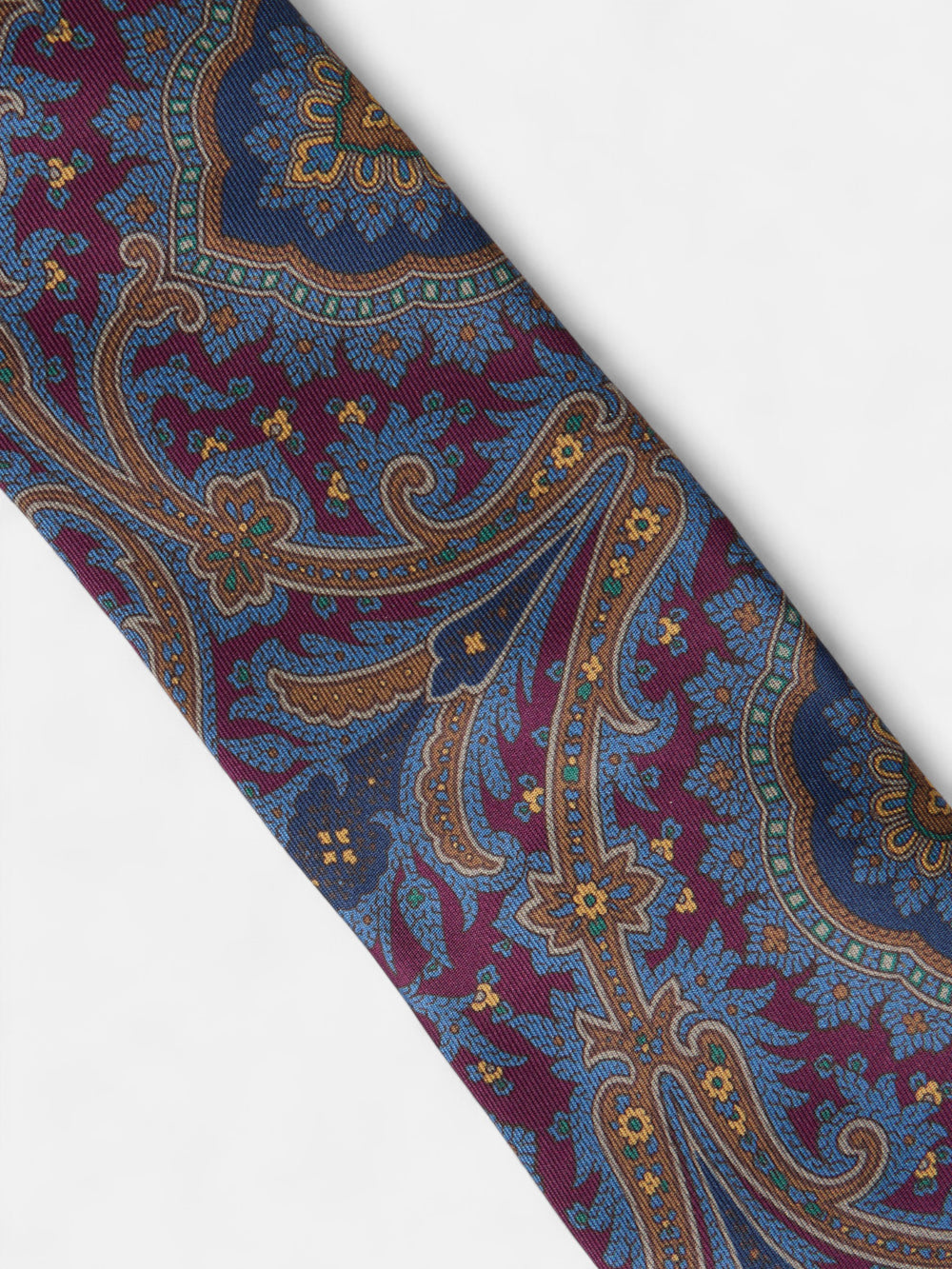 Corbata estampado acanto burdeos