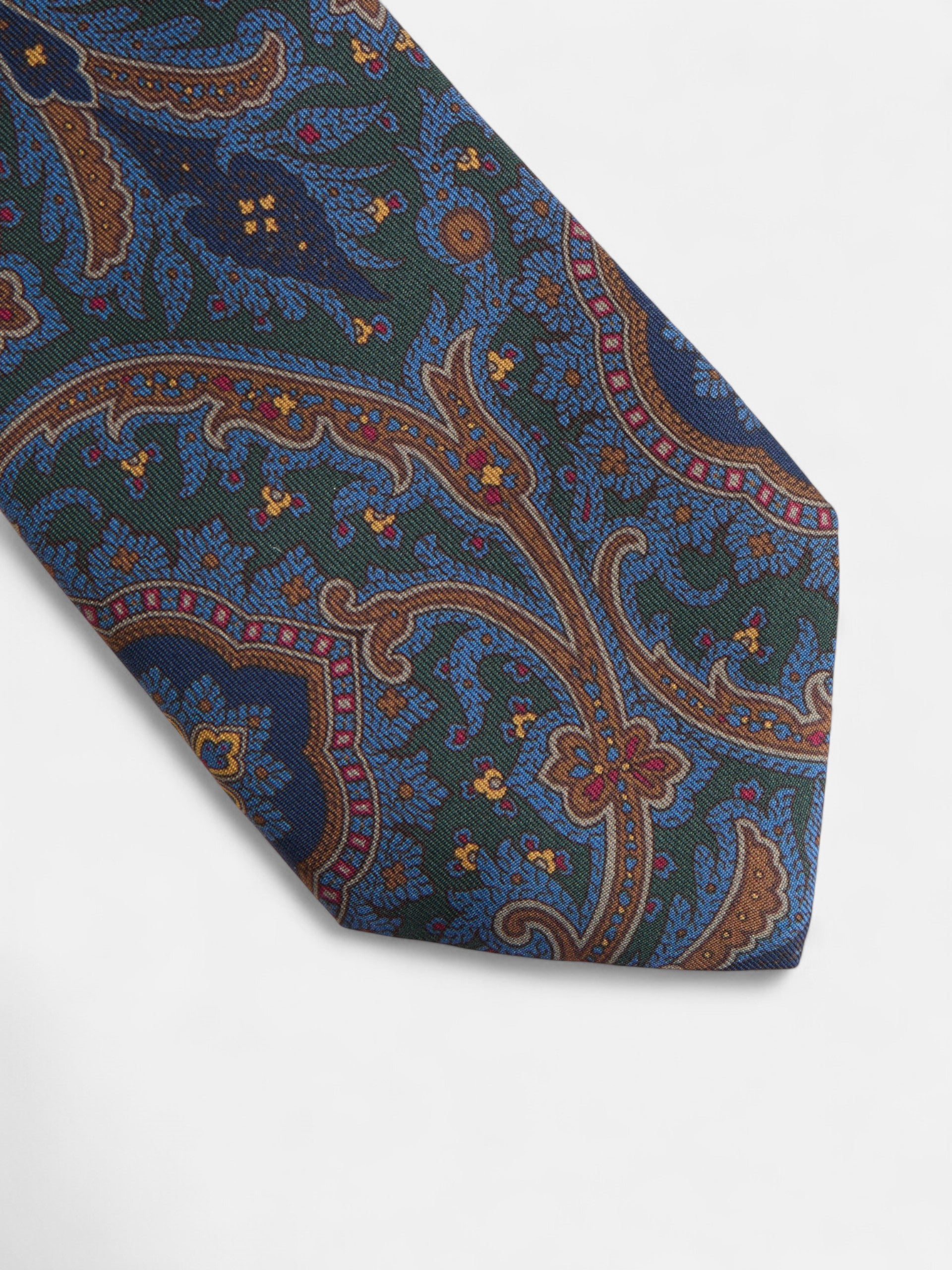 Gravata estampada acanto verde