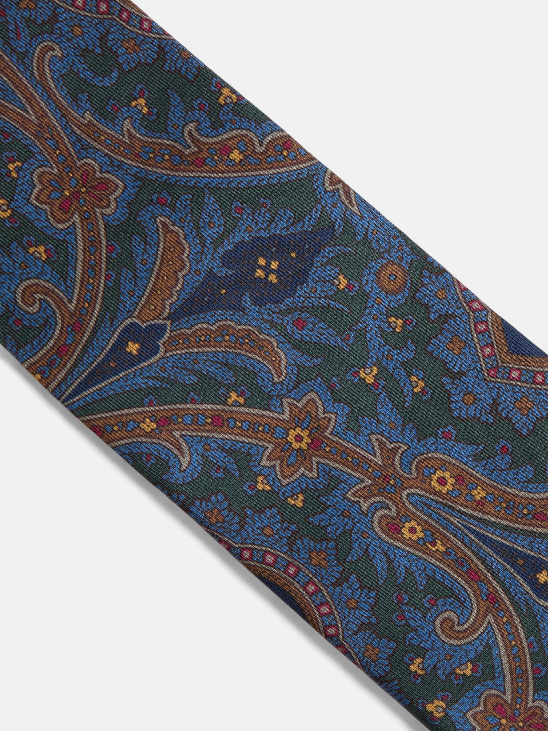 Gravata estampada acanto verde