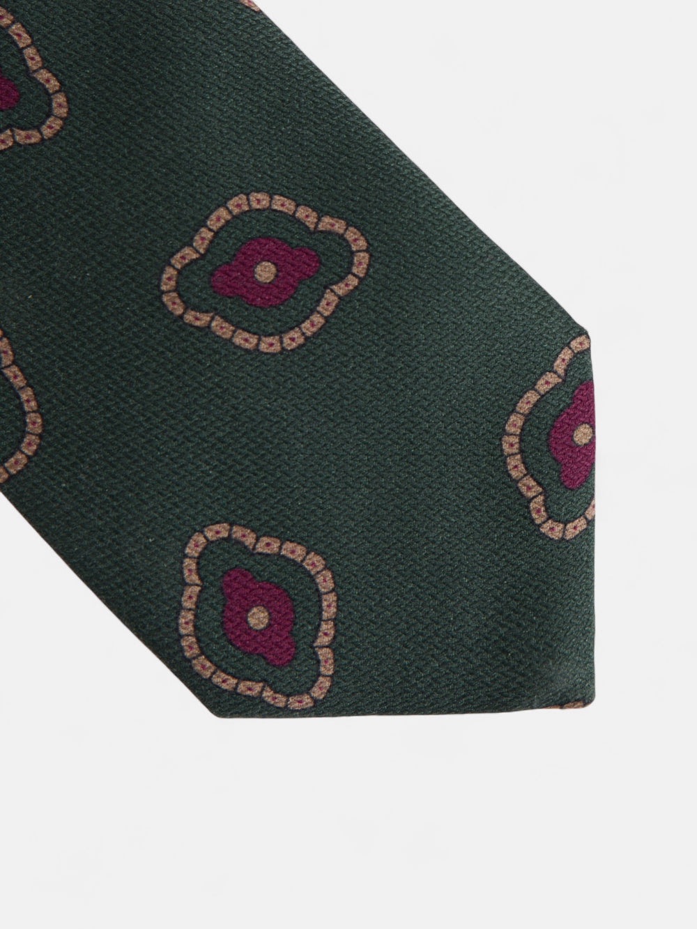 Gravata com padrão geométrico irregular verde