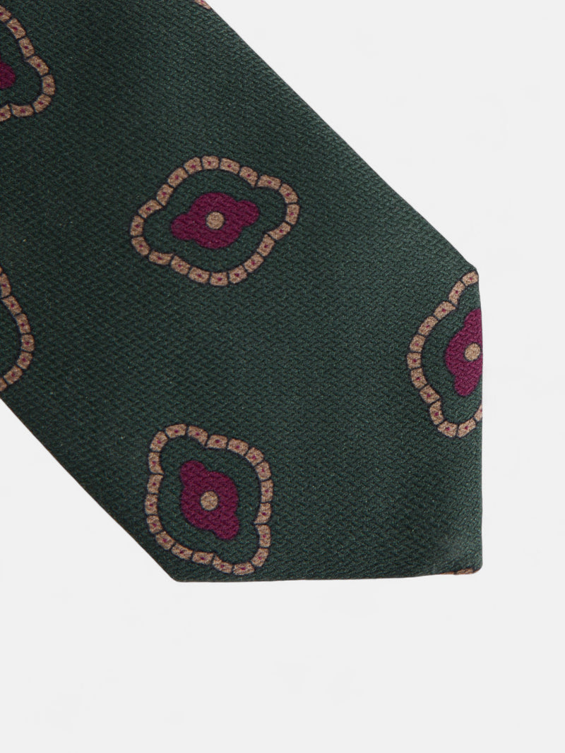 Corbata motivo irregular geometrico verde