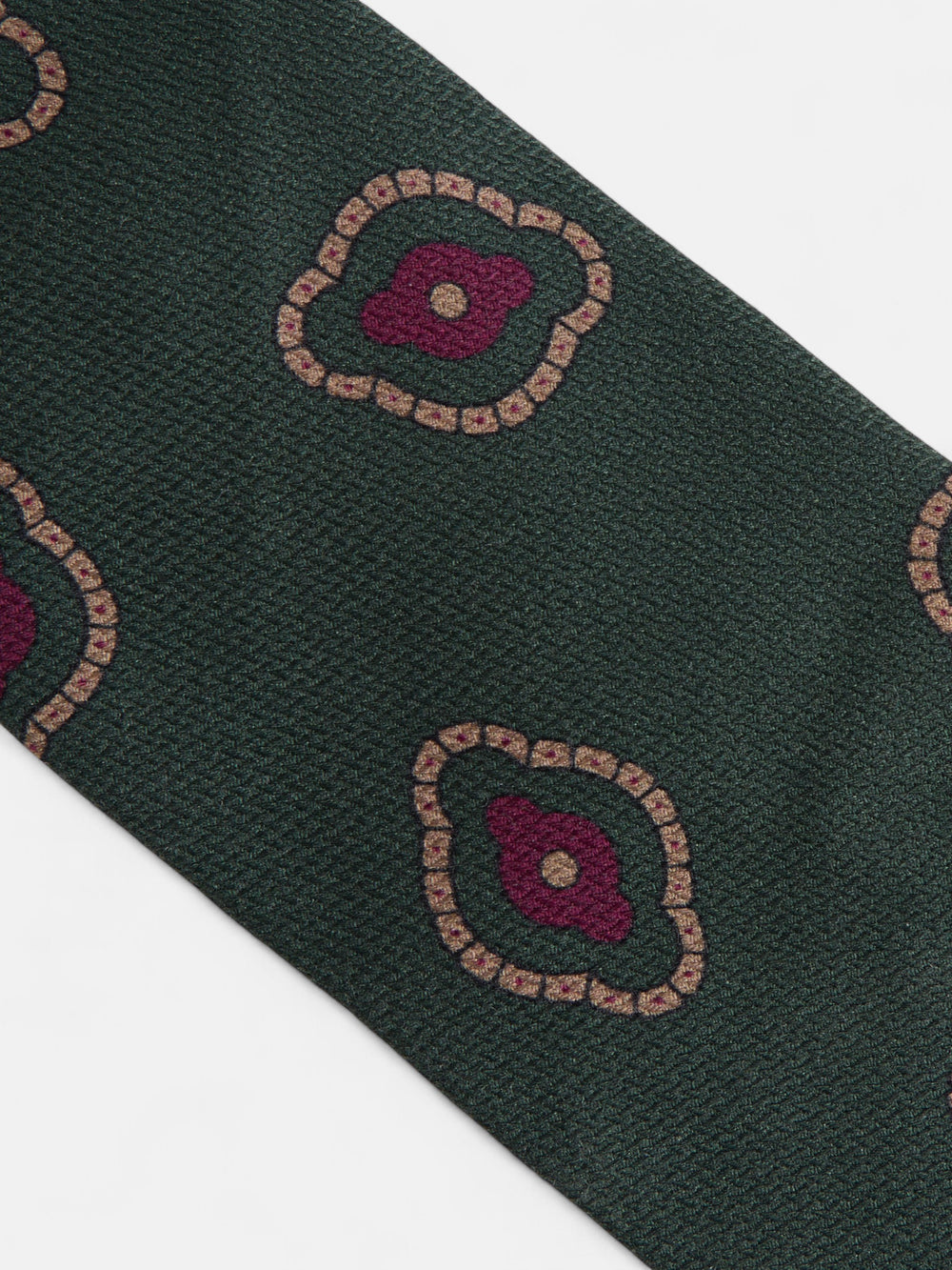 Gravata com padrão geométrico irregular verde