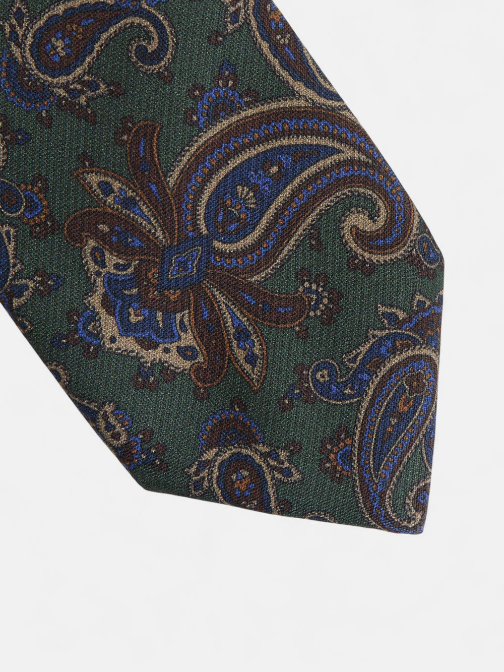 Gravata estampada paisley verde