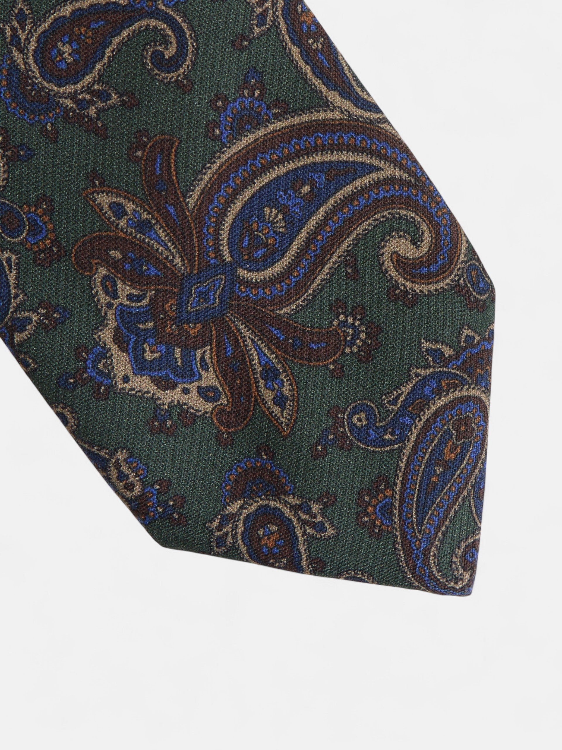 Gravata estampada paisley verde