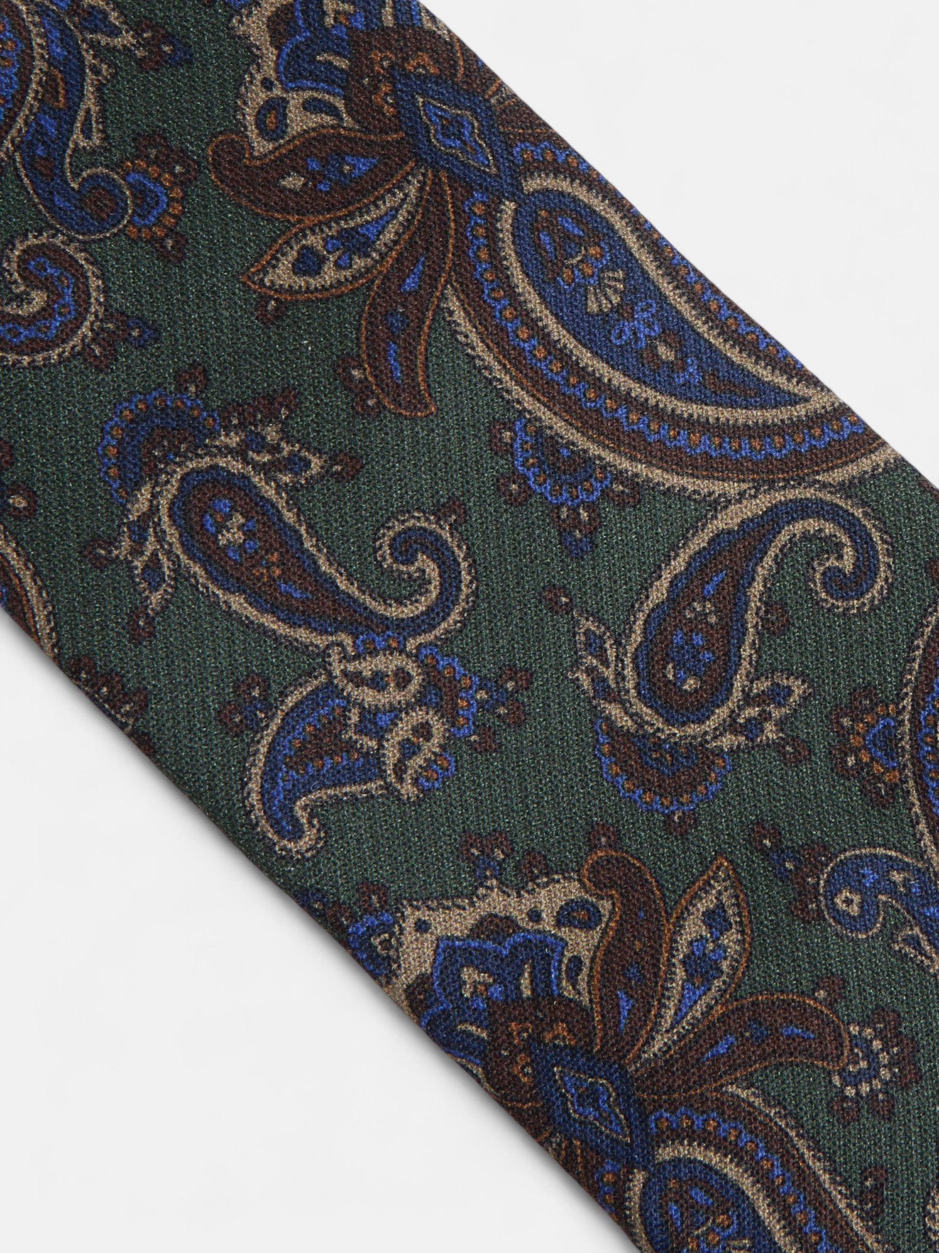 Gravata estampada paisley verde