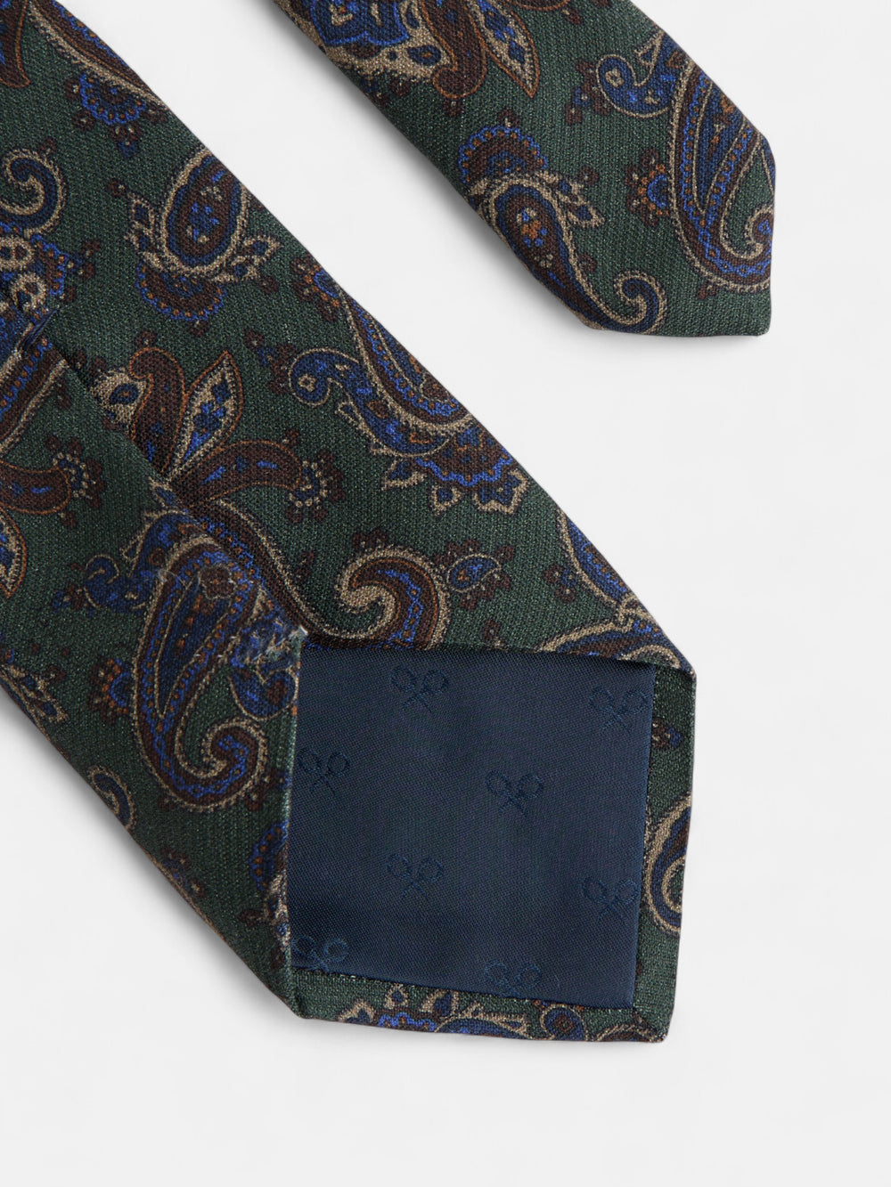 Gravata estampada paisley verde