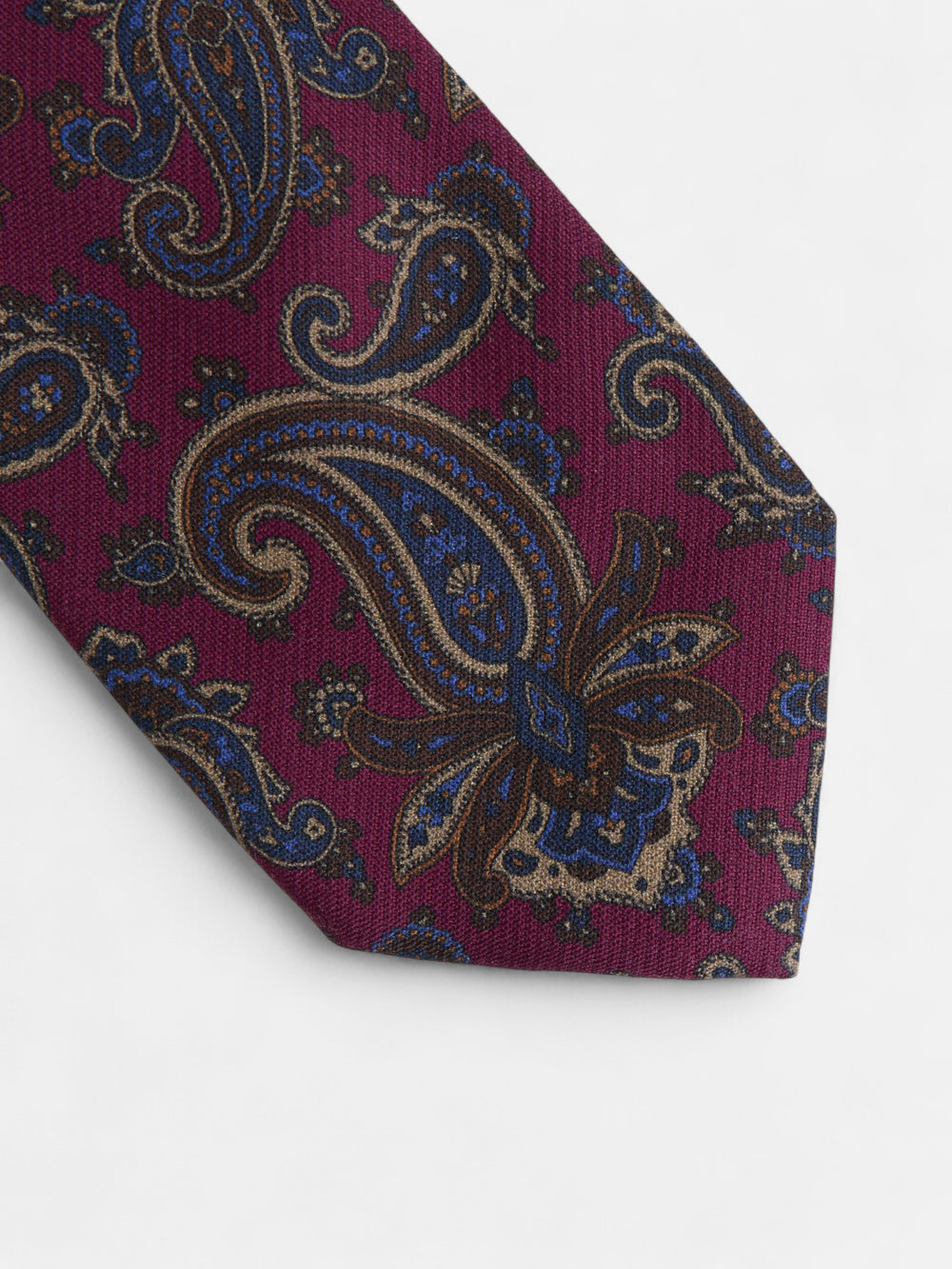 Gravata estampada paisley bordô