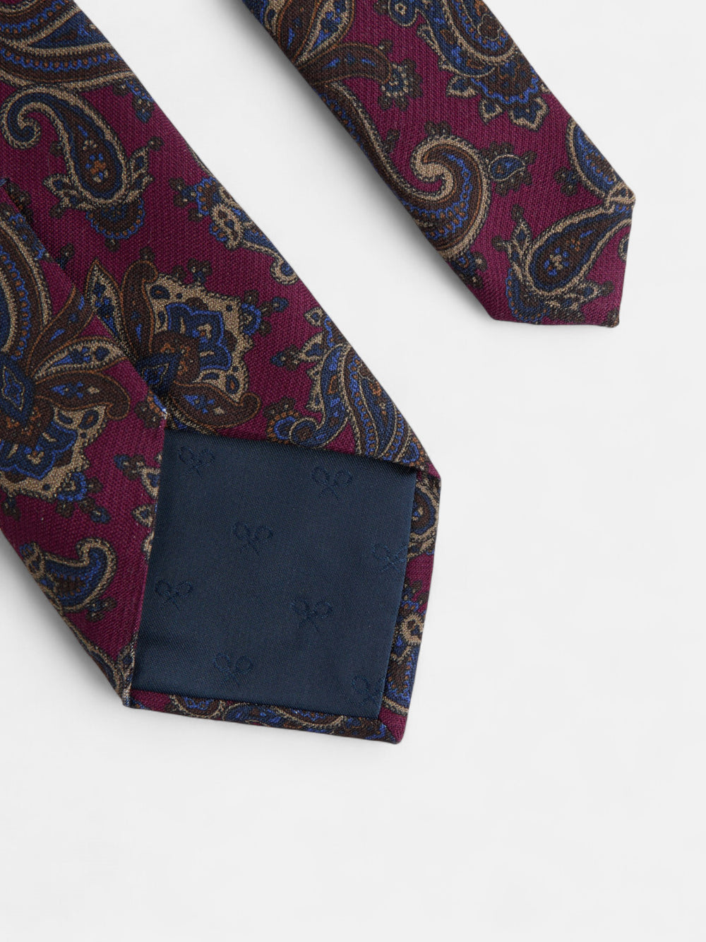 Gravata estampada paisley bordô