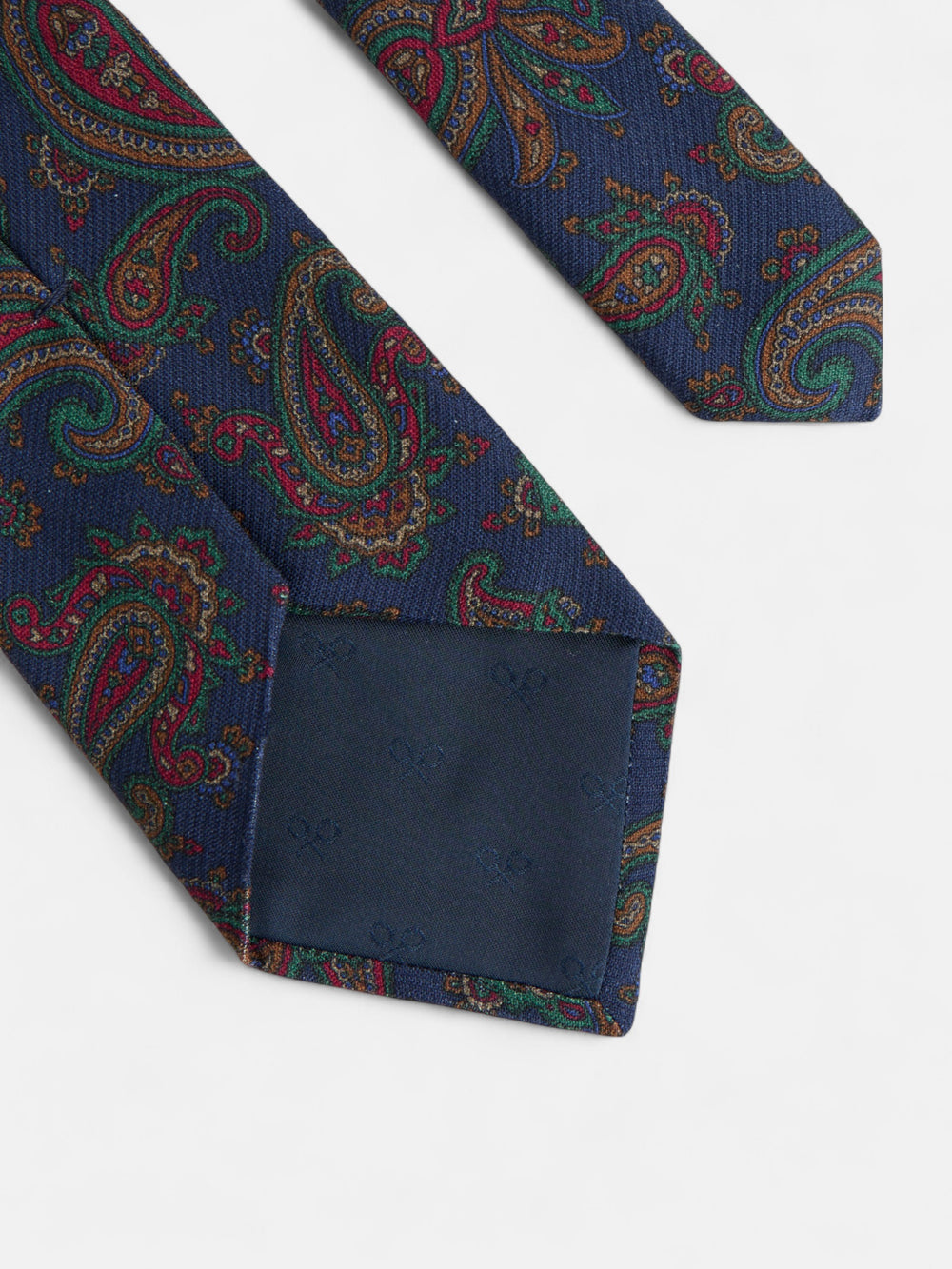 Gravata estampada paisley azul-marinho