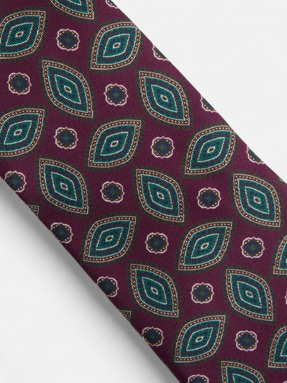 Gravata vintage com padrão oval bordeaux