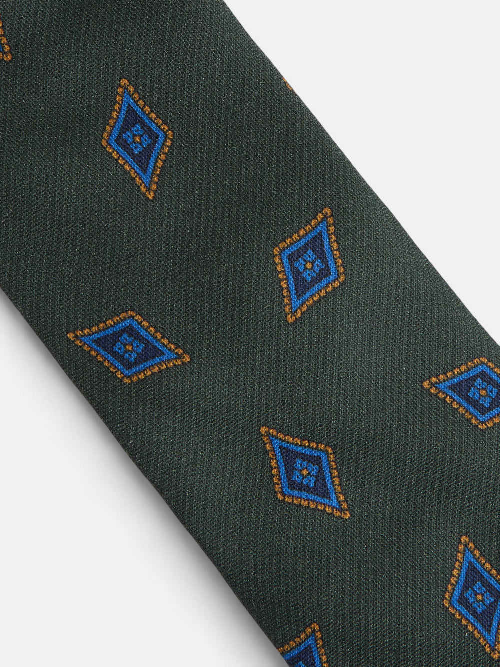 Gravata com padrão de losangos verdes