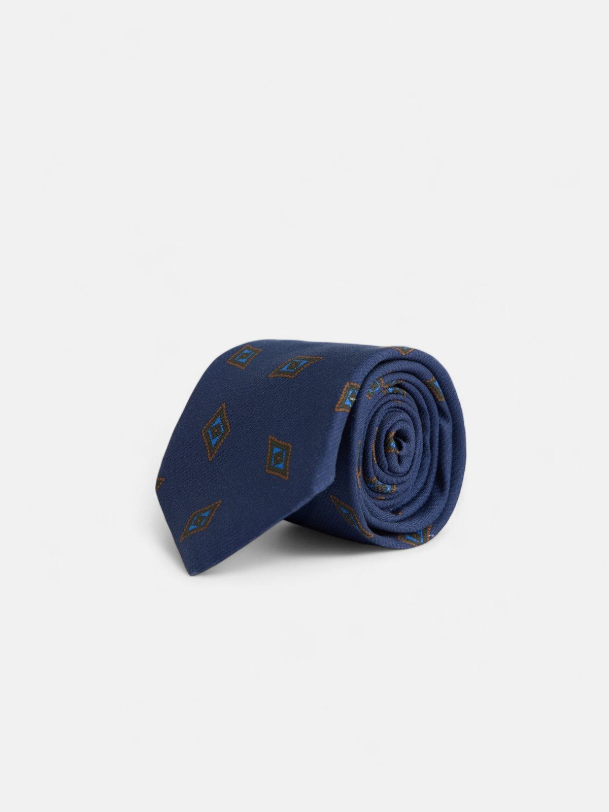 Corbata motivo rombo azul marino