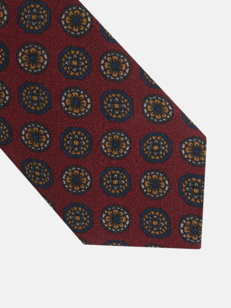 Corbata motivos ingleses burdeos