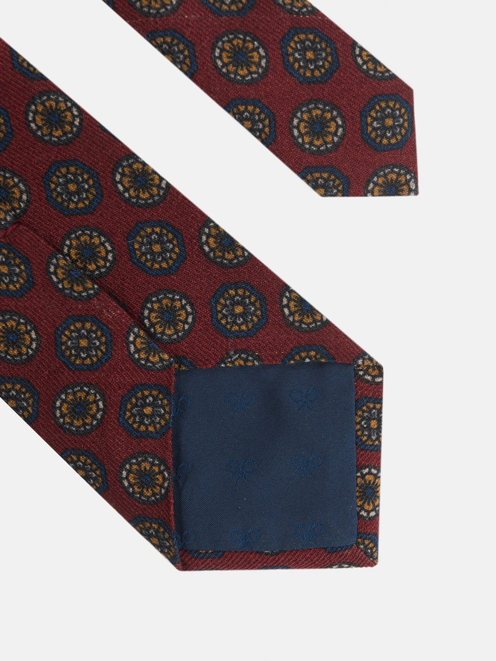 Cravate à motifs anglais bordeaux