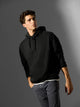 Sudadera dark hoodie relaxed fit negra
