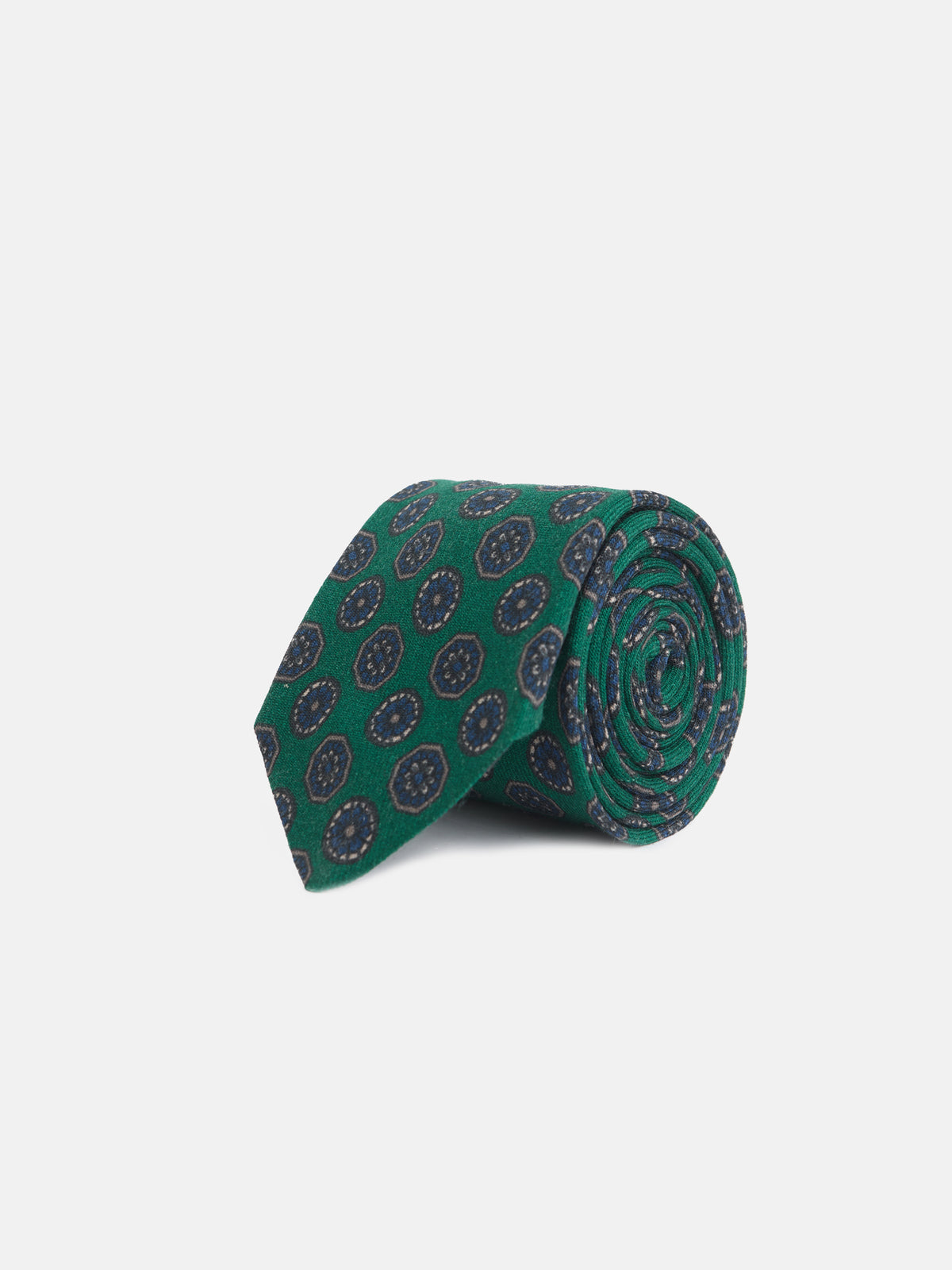 Cravate motifs anglais vert