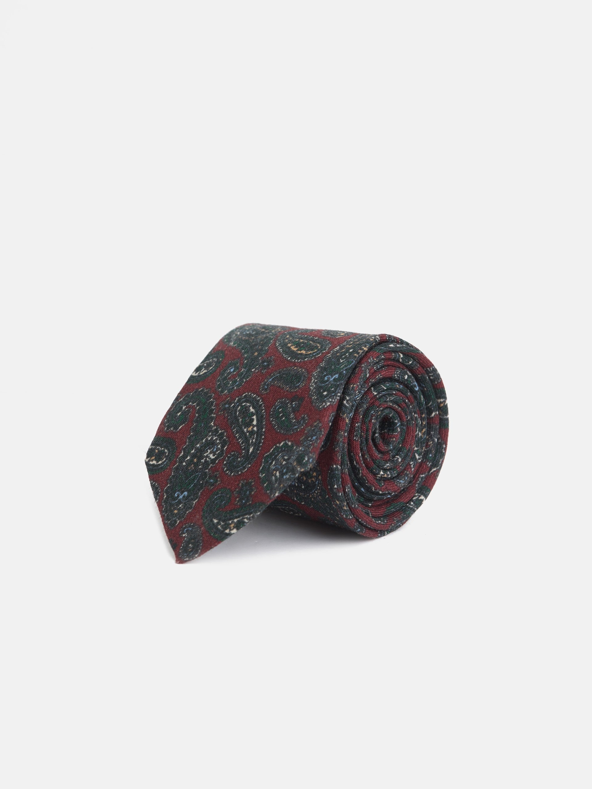 Gravata de caxemira bordô