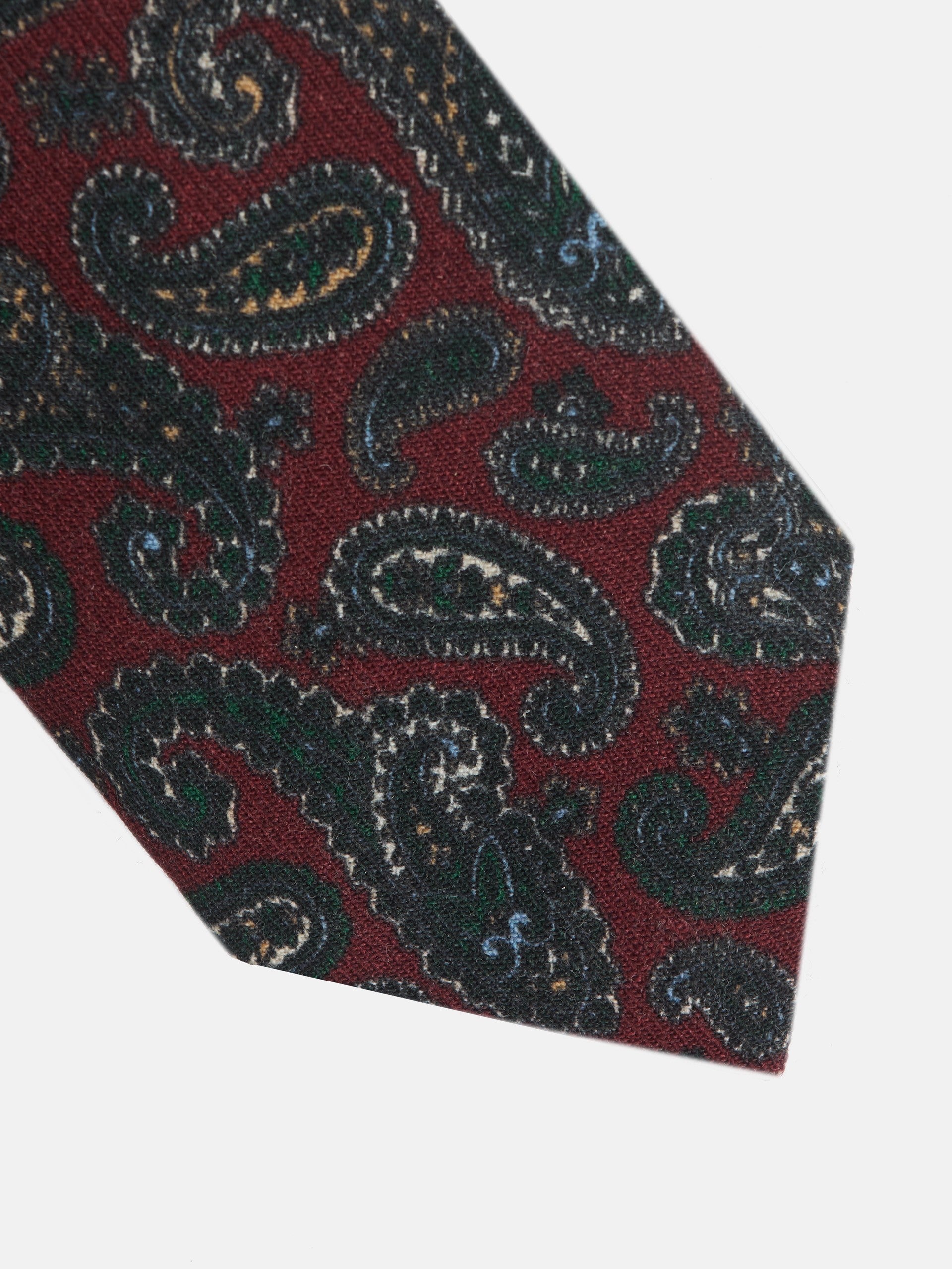 Gravata de caxemira bordô