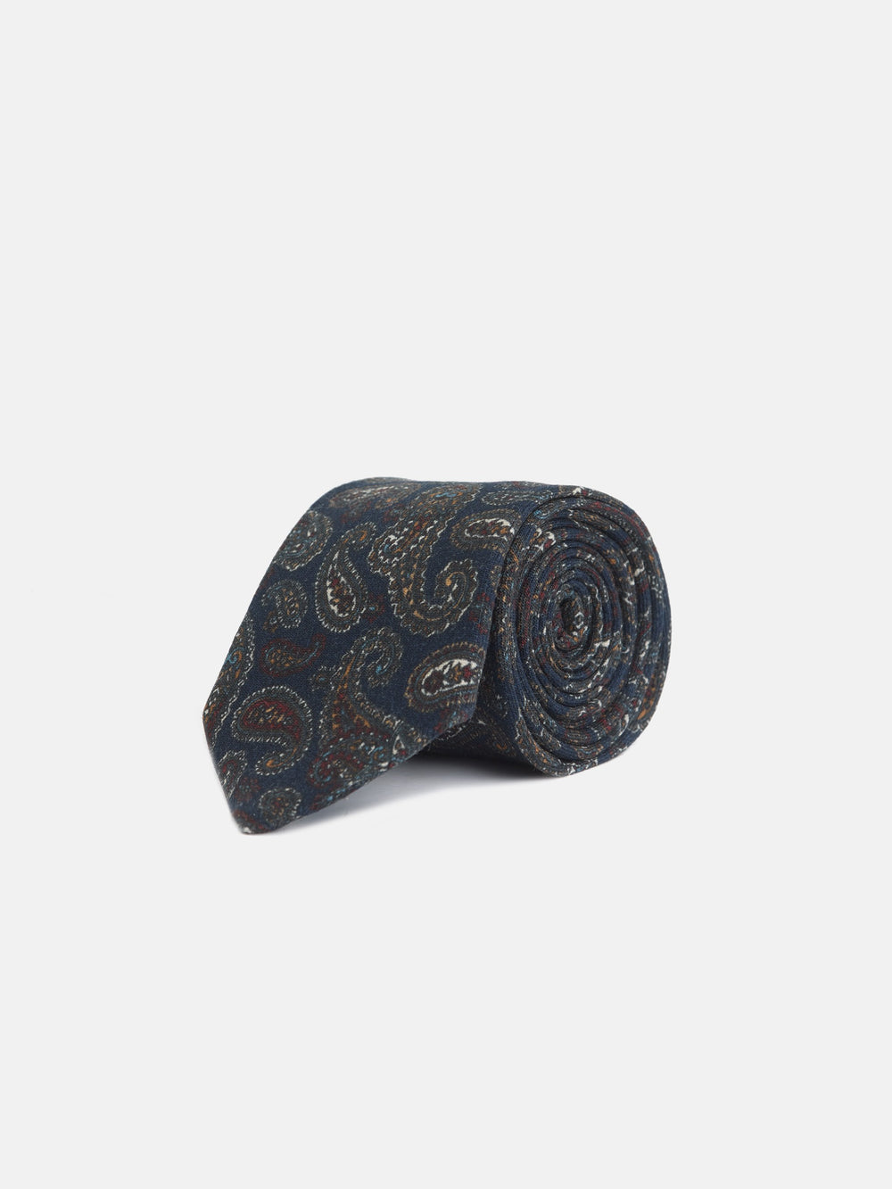 Gravata azul-marinho com padrão de caxemira
