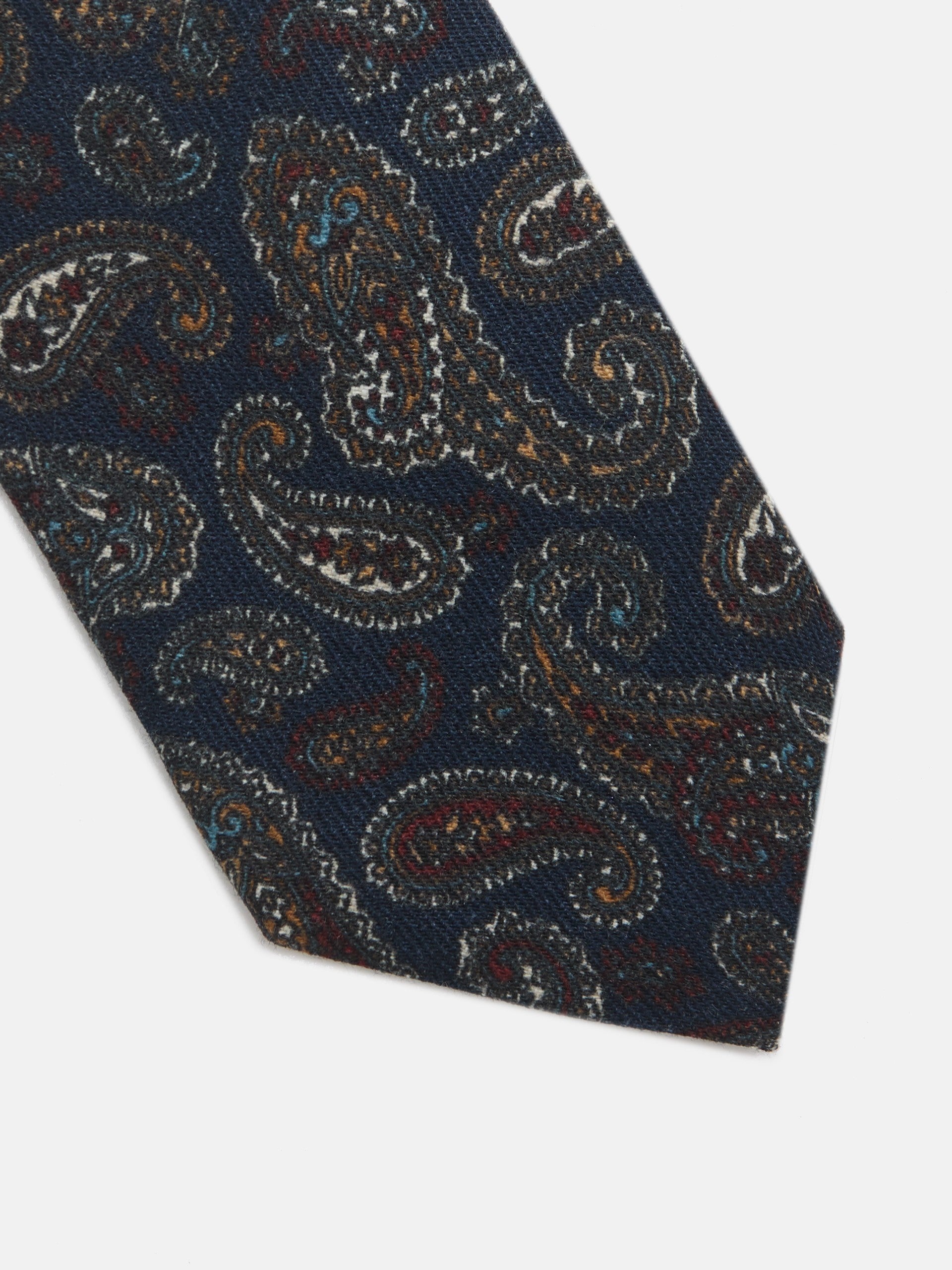 Gravata azul-marinho com padrão de caxemira