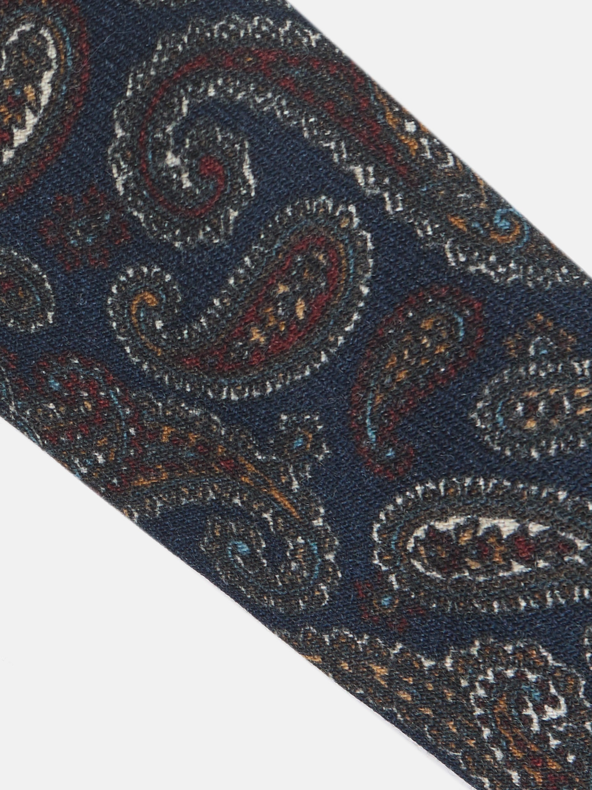 Gravata azul-marinho com padrão de caxemira