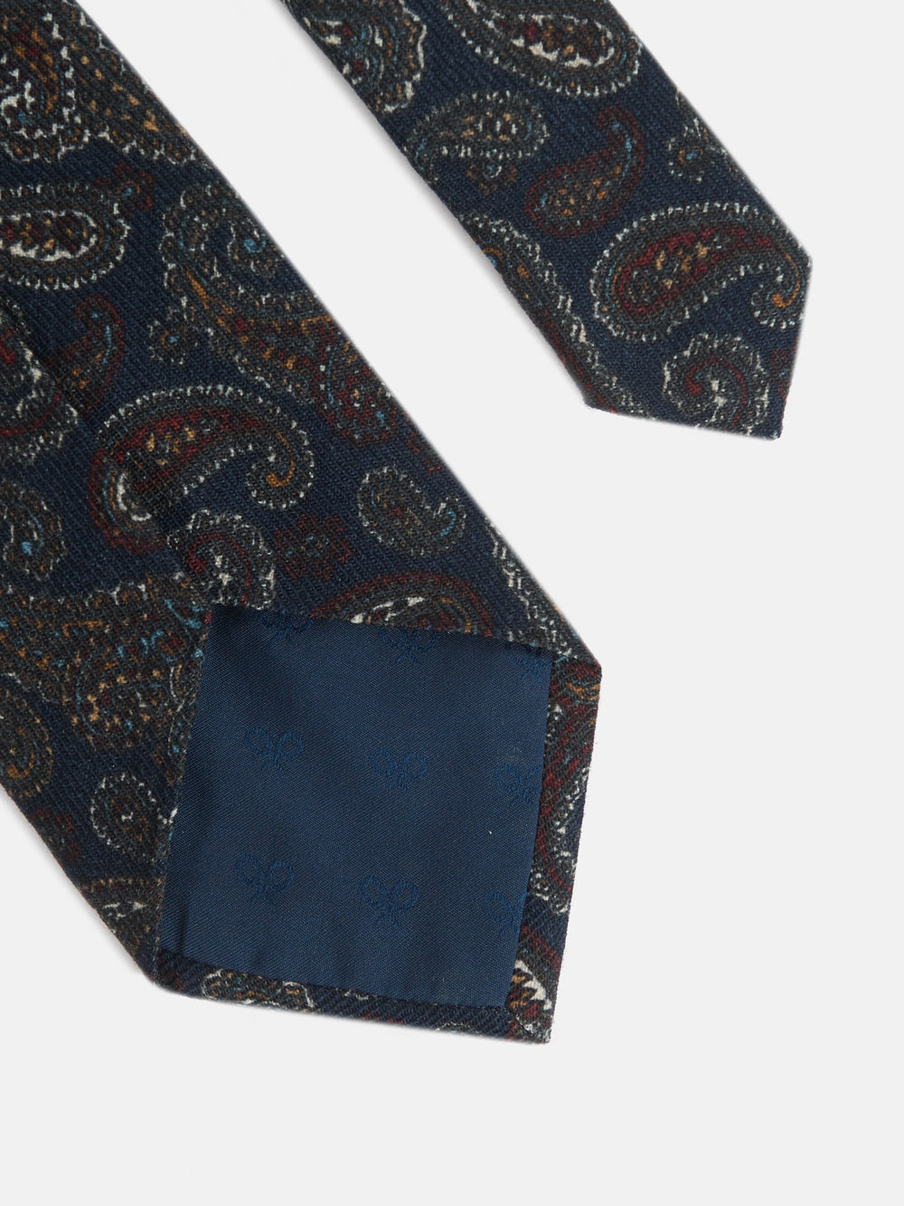 Gravata azul-marinho com padrão de caxemira