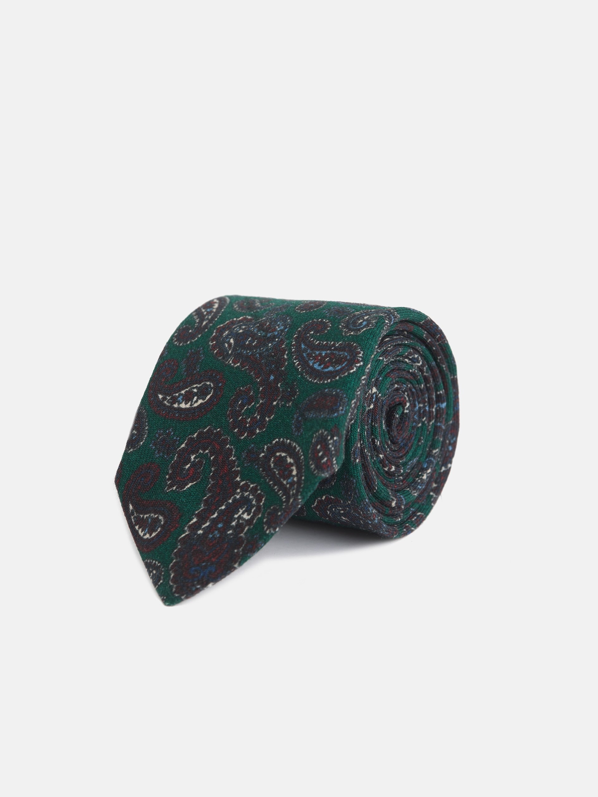 Gravata verde com padrão de caxemira
