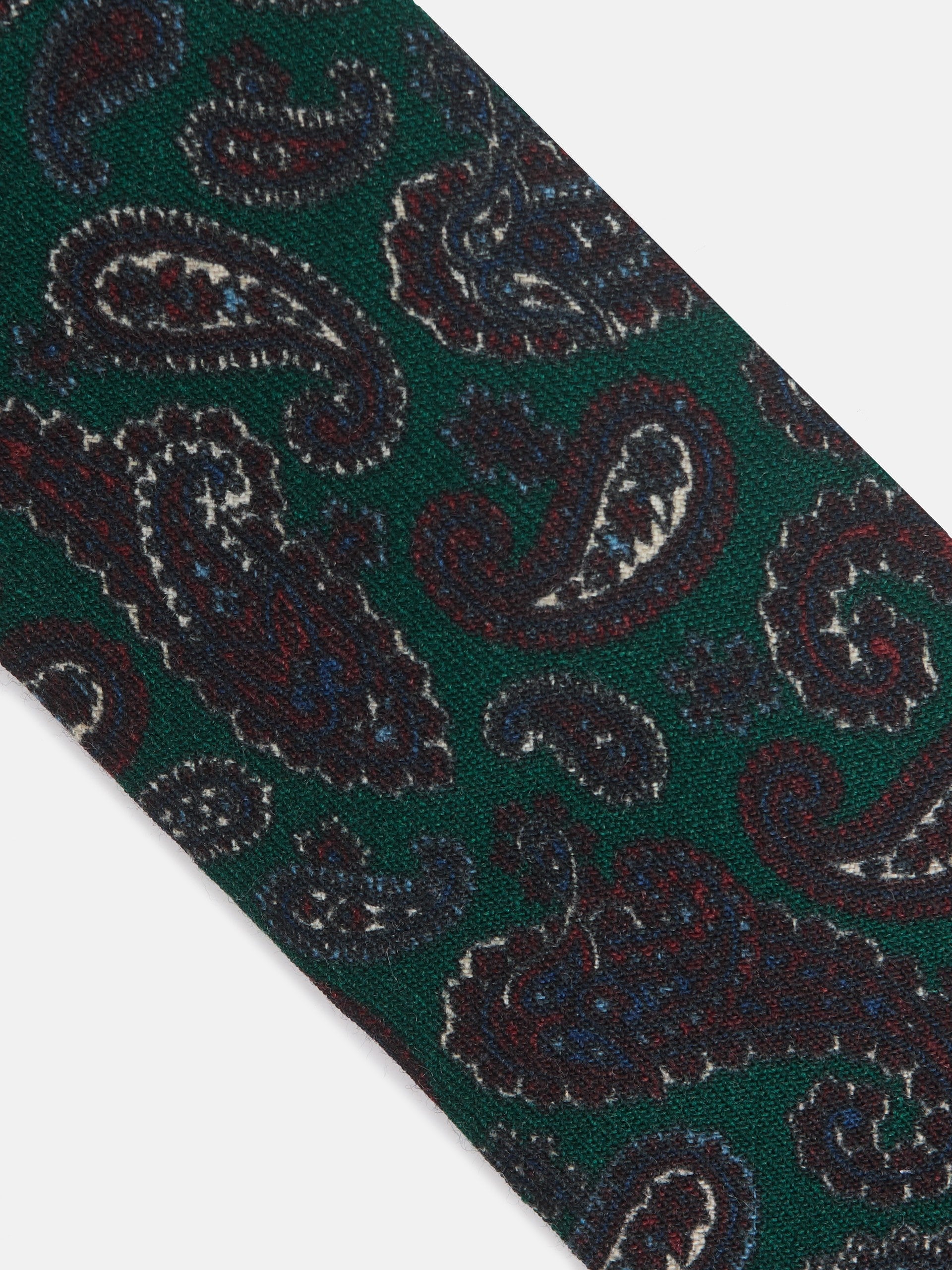 Gravata verde com padrão de caxemira