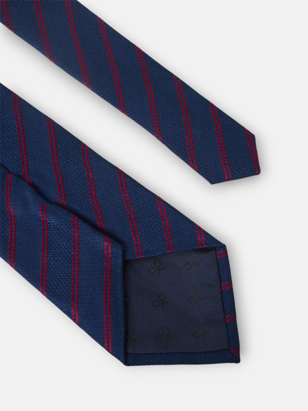 Corbata raya doble raqueta burdeos