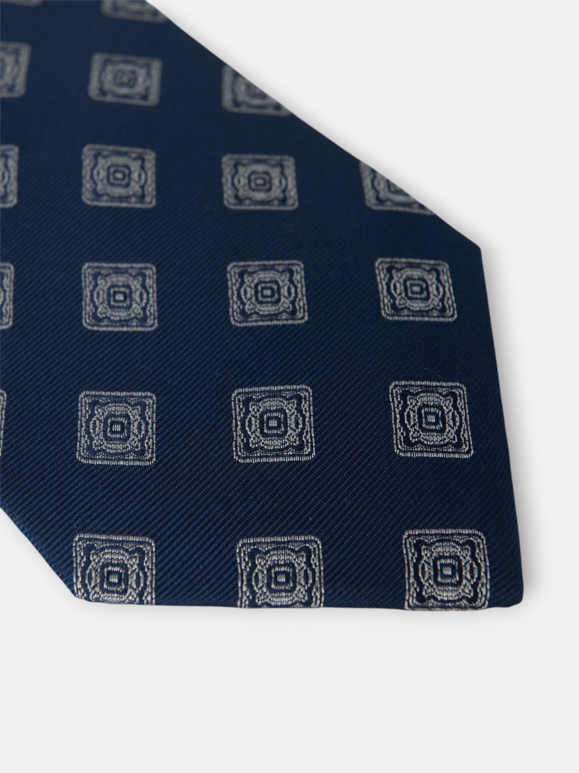 Corbata motivo azulejo azul marino
