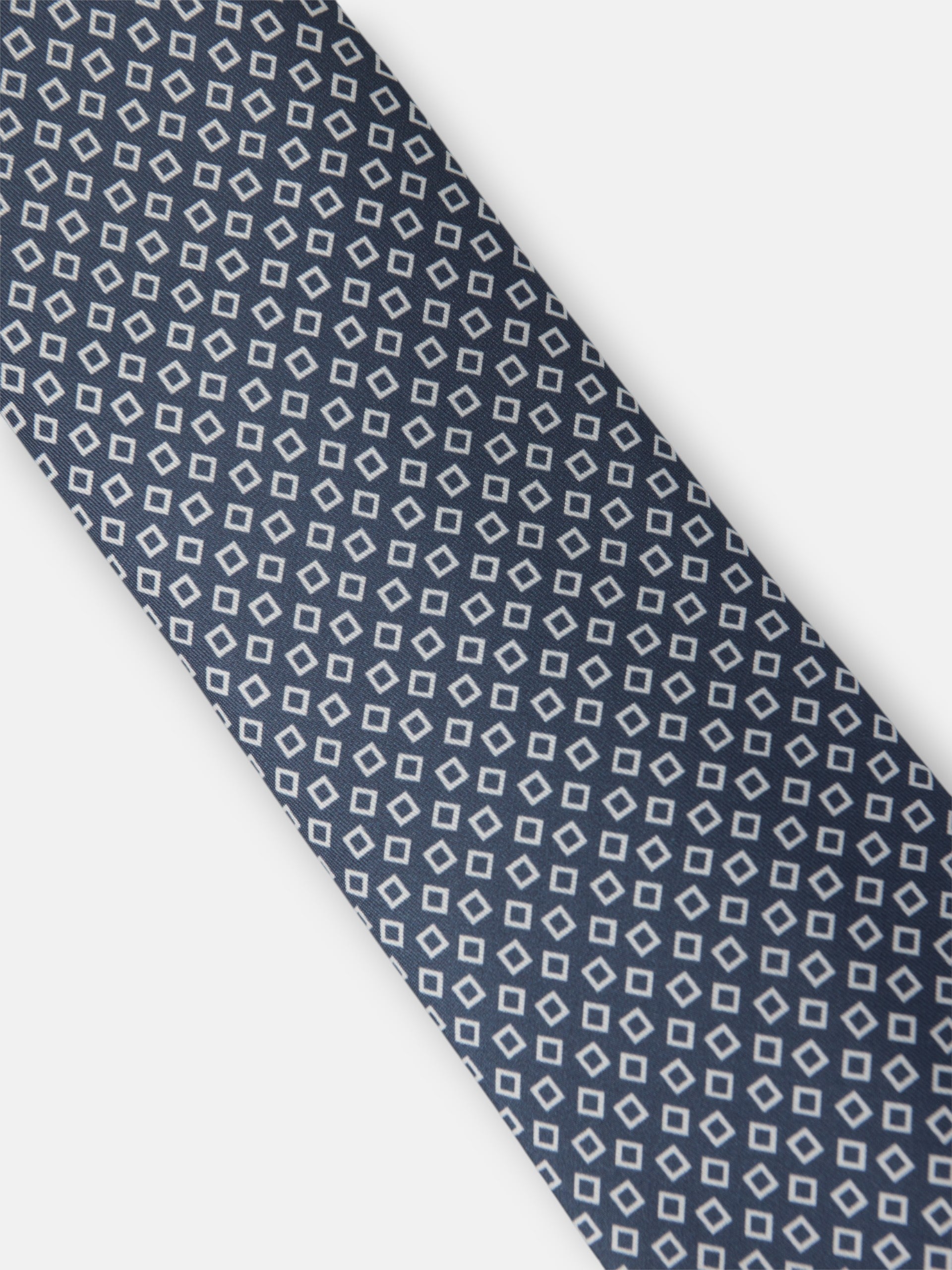 Corbata estampado cuadros irregular azul marino
