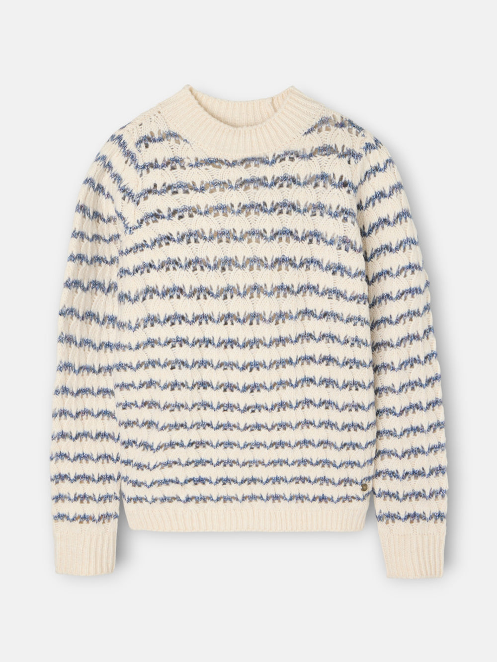 Camisola às riscas azul e branco com lurex
