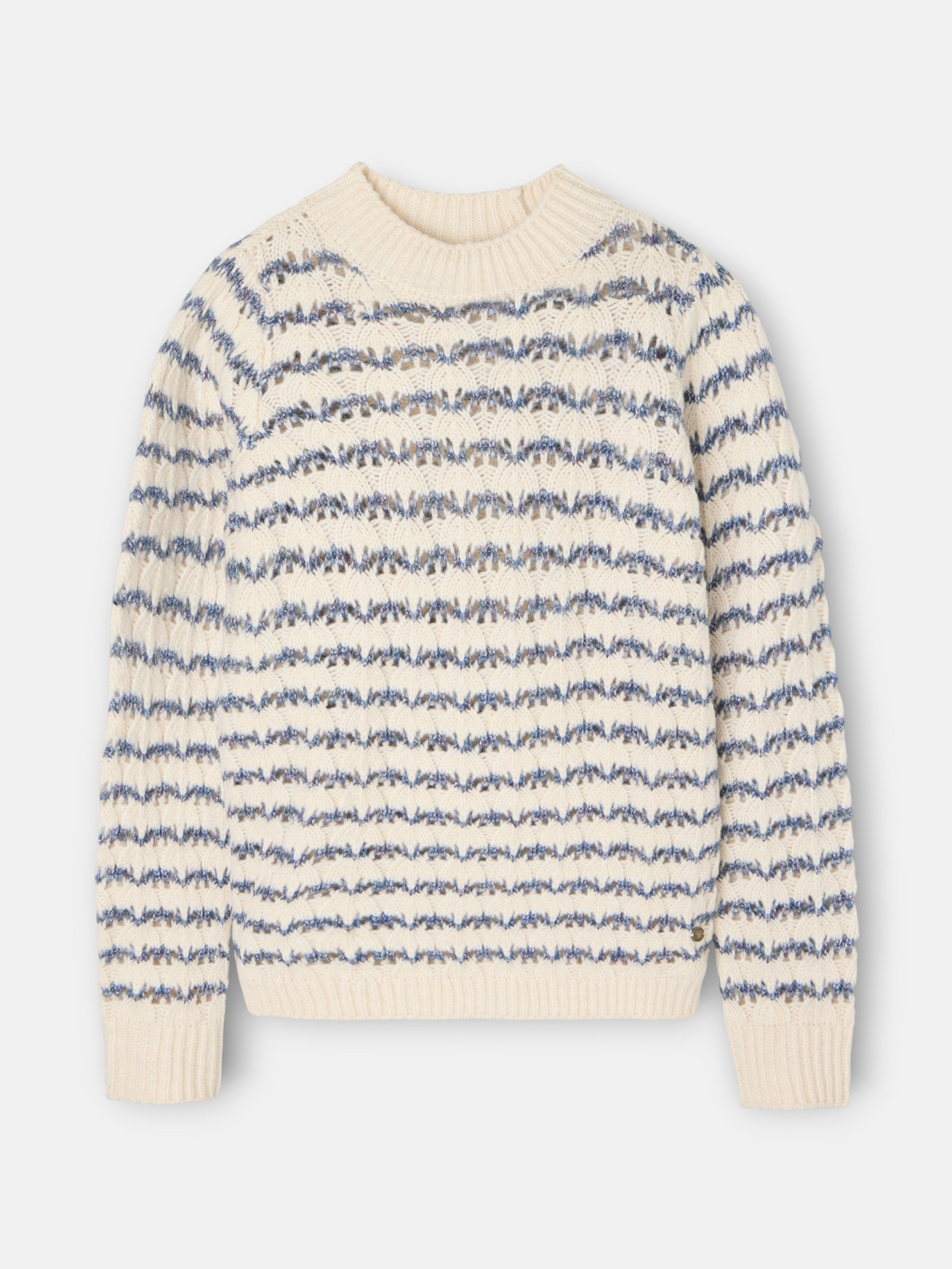 Camisola às riscas azul e branco com lurex